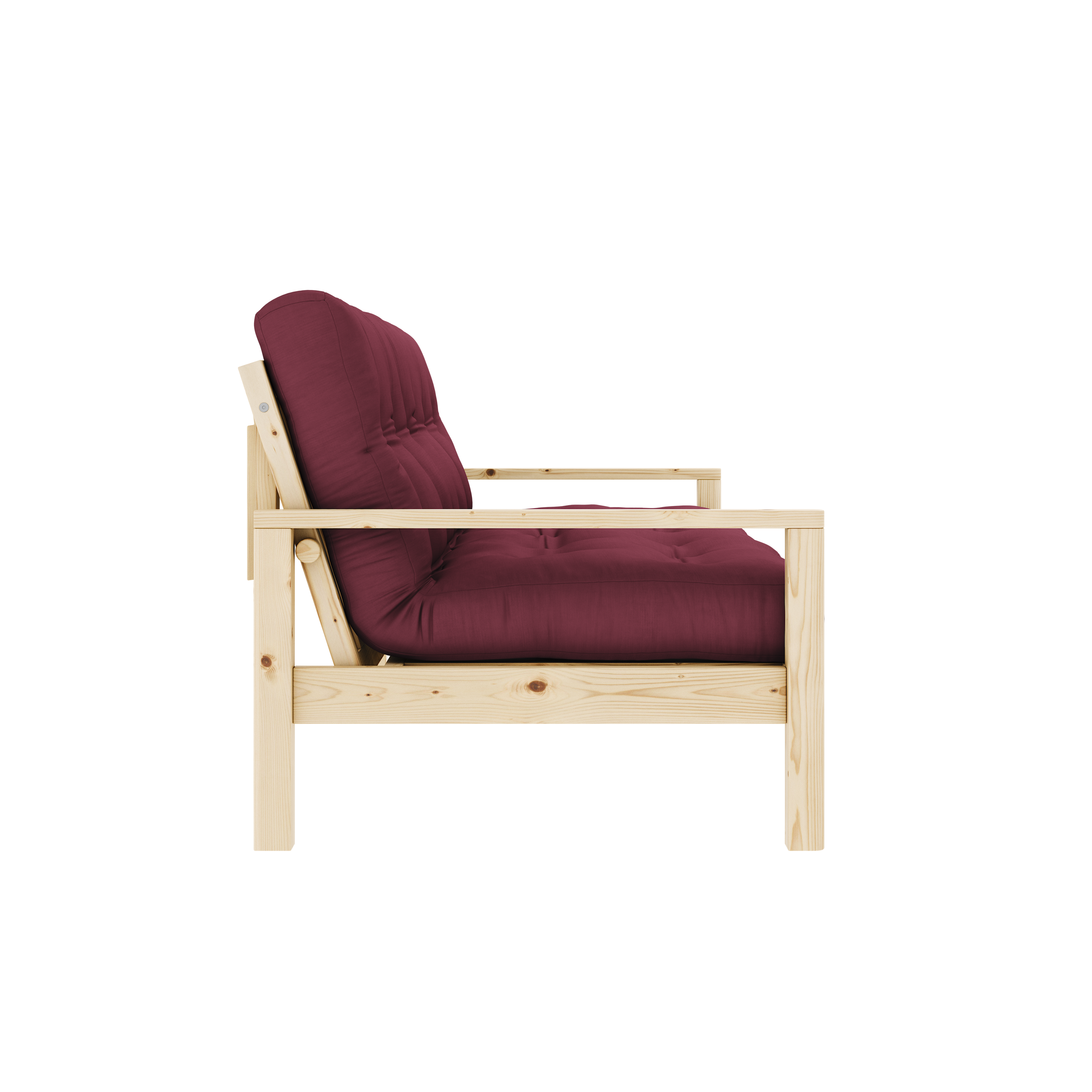 KNOB CLEAR LACQUERED W. 5-LAYER MIXED MATTRESS BORDEAUX