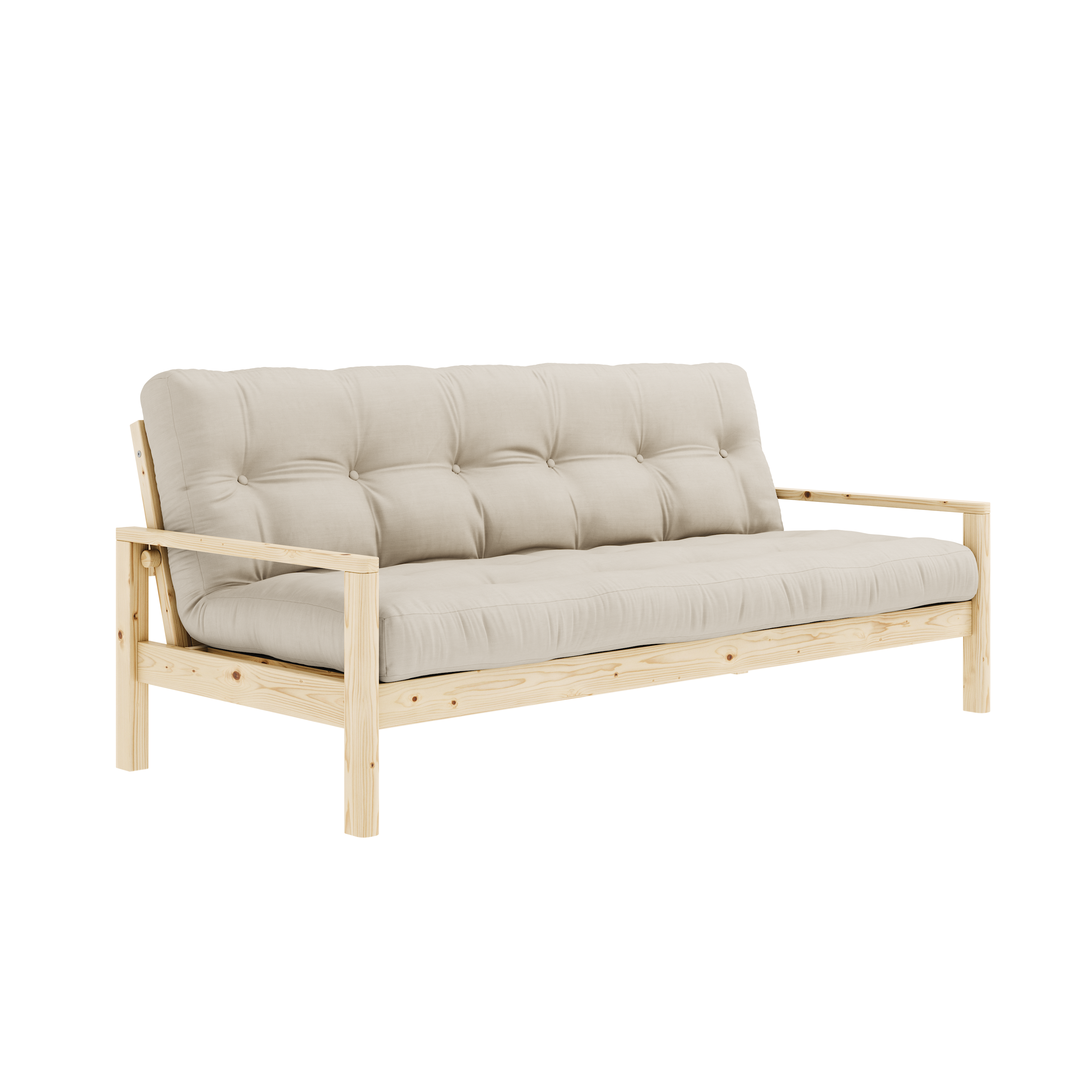 KNOB CLEAR LACQUERED W. 5-LAYER MIXED MATTRESS BEIGE