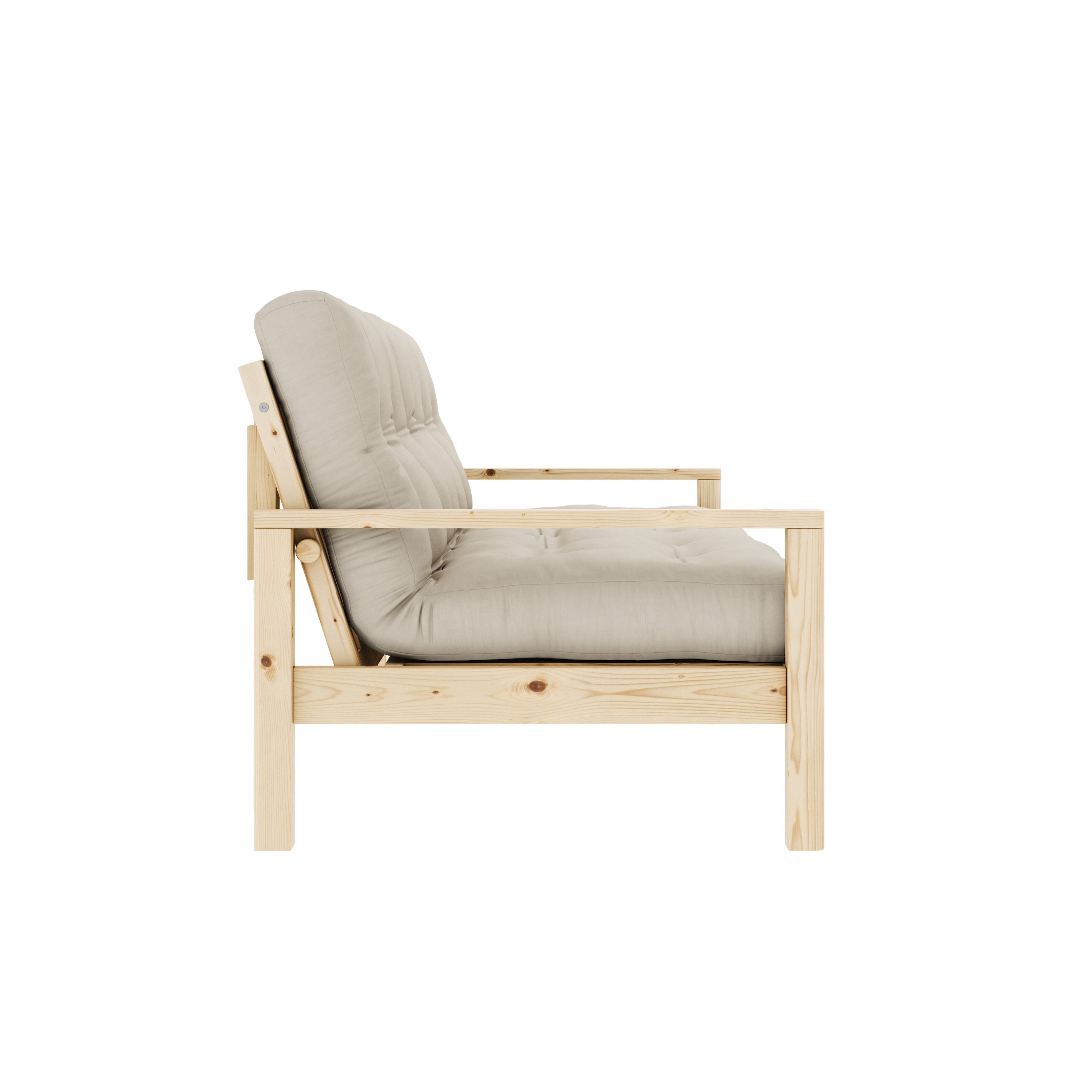 KNOB CLEAR LACQUERED W. 5-LAYER MIXED MATTRESS BEIGE