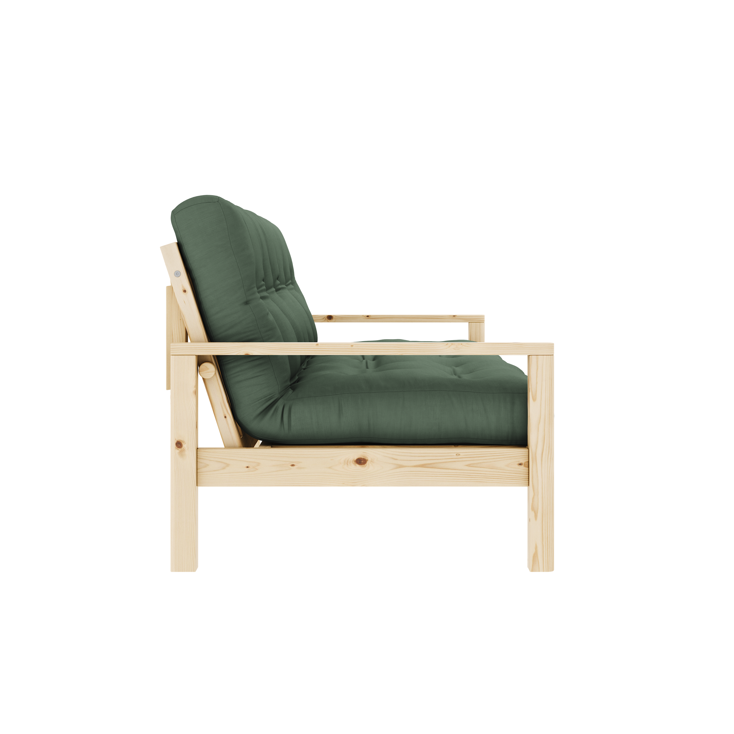 KNOB CLEAR LACQUERED W. 5-LAYER MIXED MATTRESS OLIVE GREEN