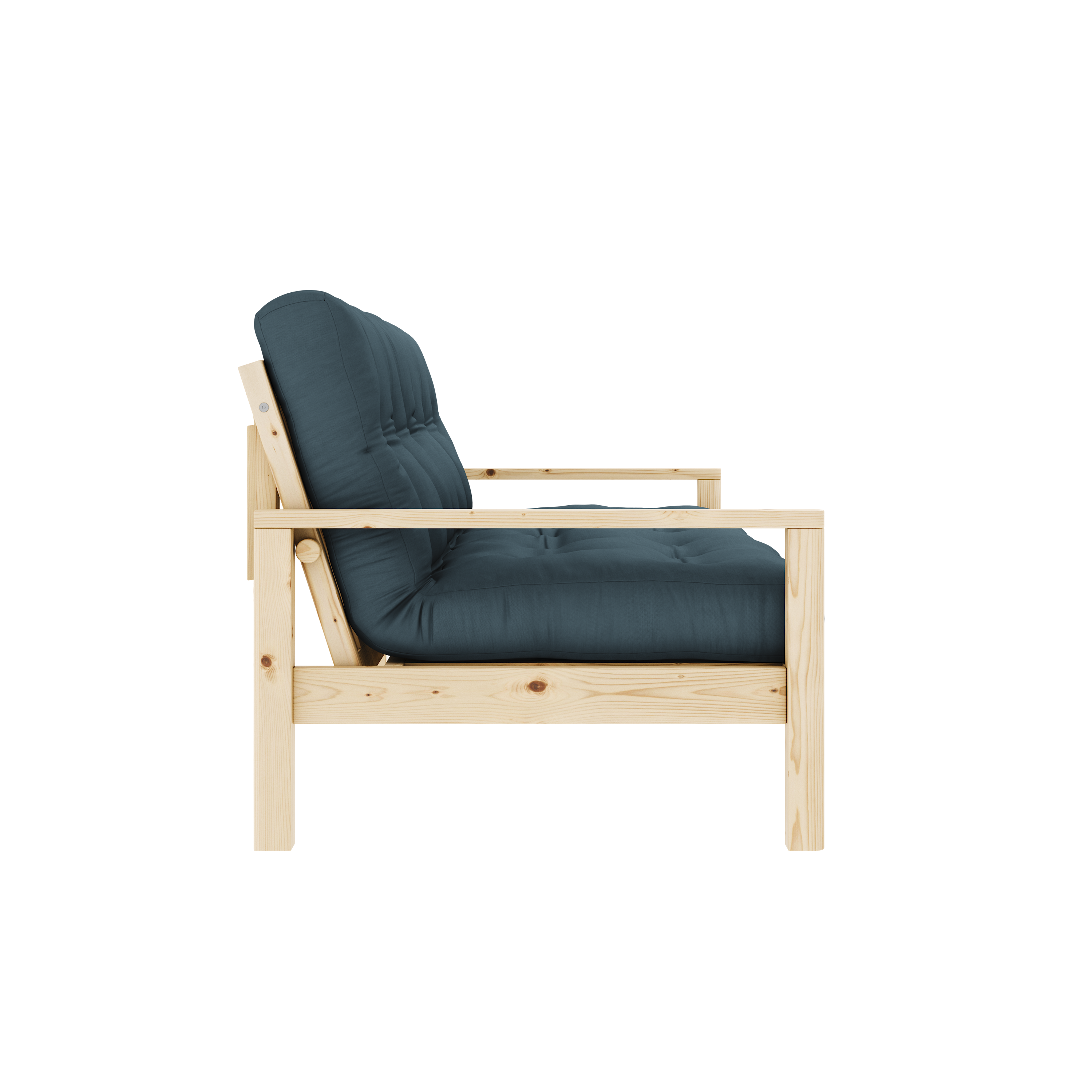 KNOB CLEAR LACQUERED W. 5-LAYER MIXED MATTRESS PETROL BLUE