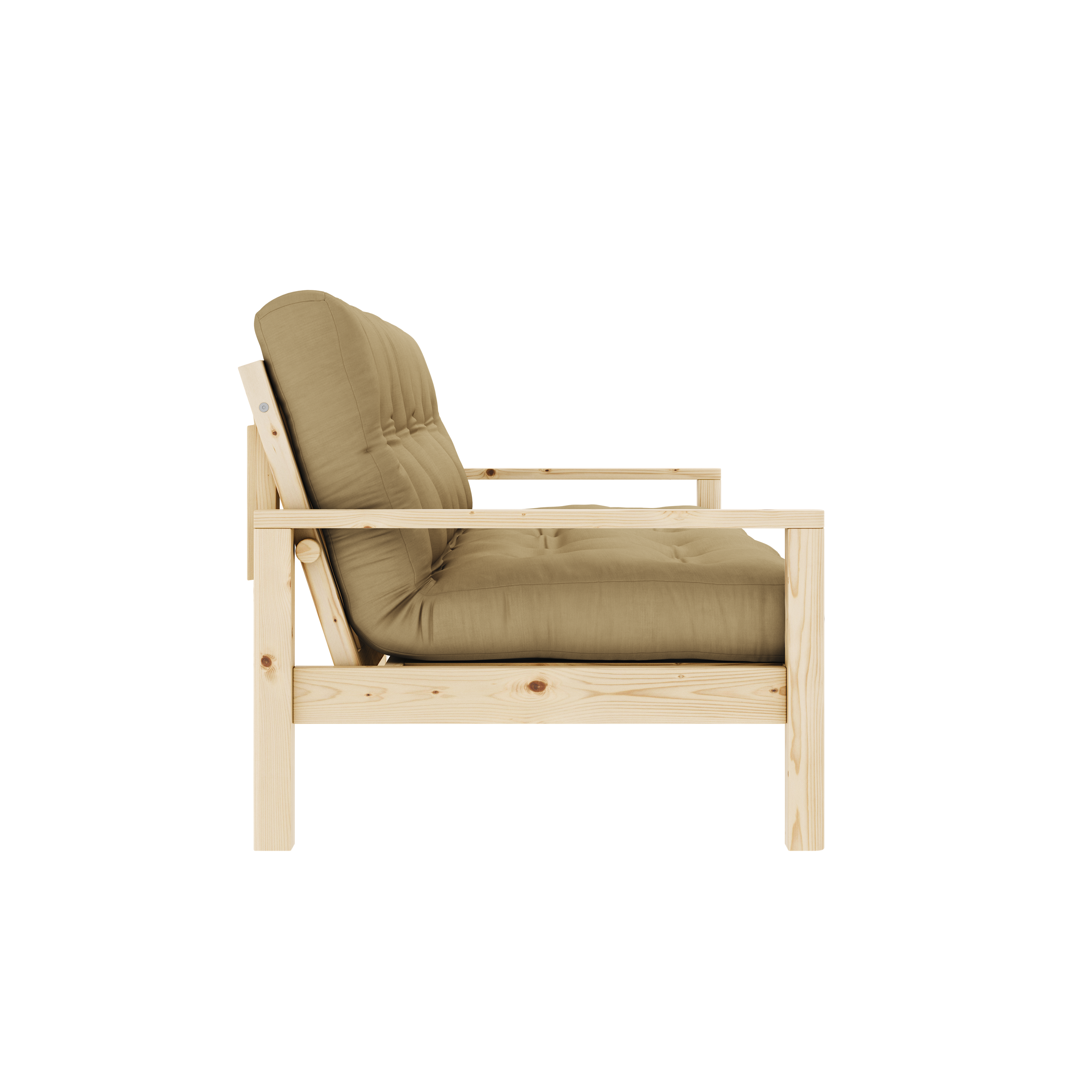 KNOB CLEAR LACQUERED W. 5-LAYER MIXED MATTRESS WHEAT BEIGE