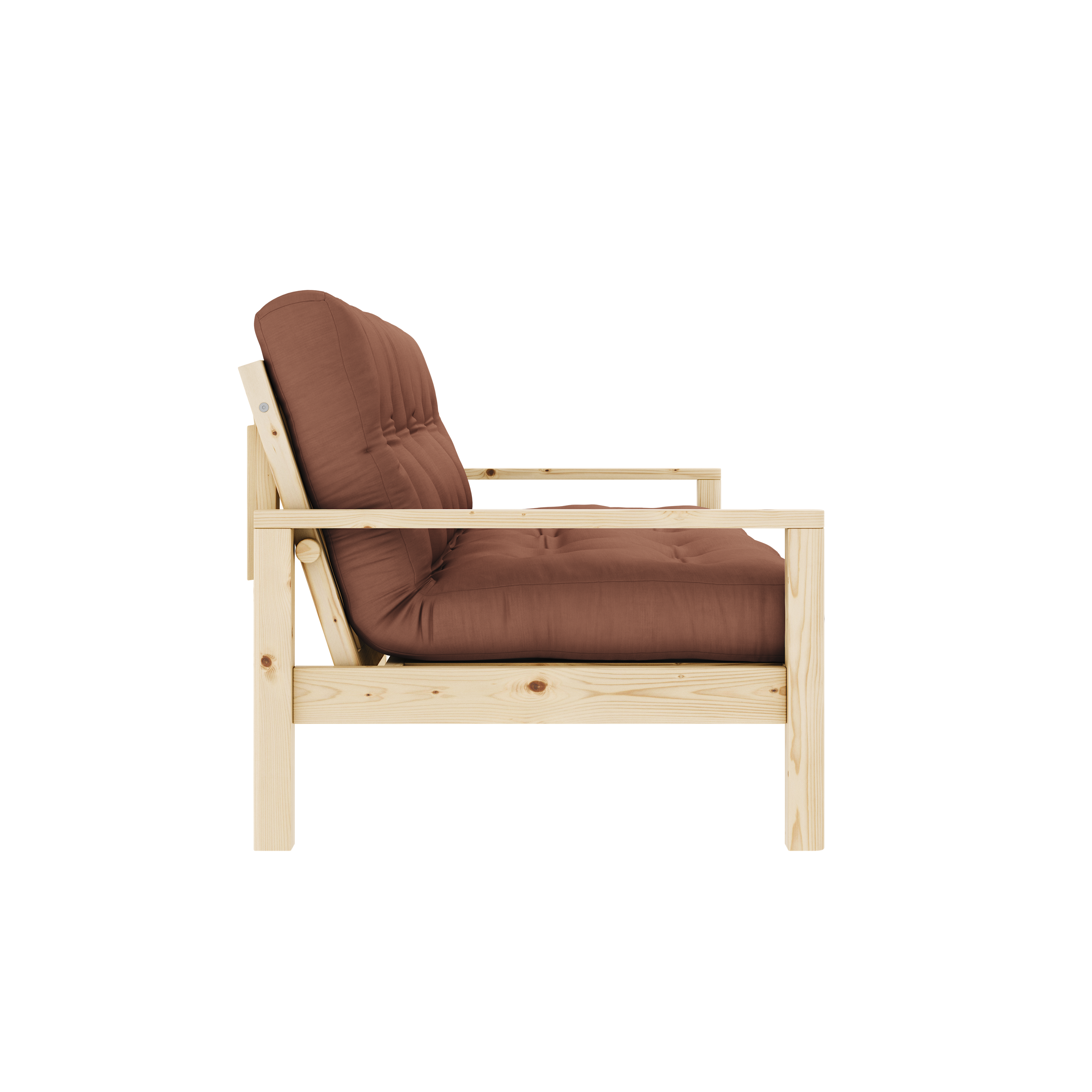 KNOB CLEAR LACQUERED W. 5-LAYER MIXED MATTRESS CLAY BROWN