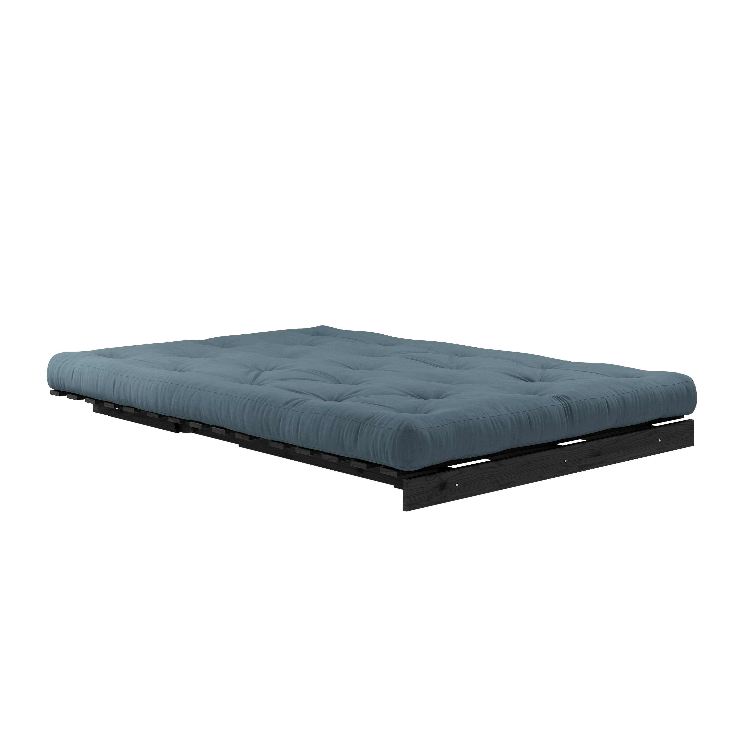 ROOTS BLACK NIGHT LACQUERED 140 X 200 W. ROOTS MATTRESS PETROL BLUE