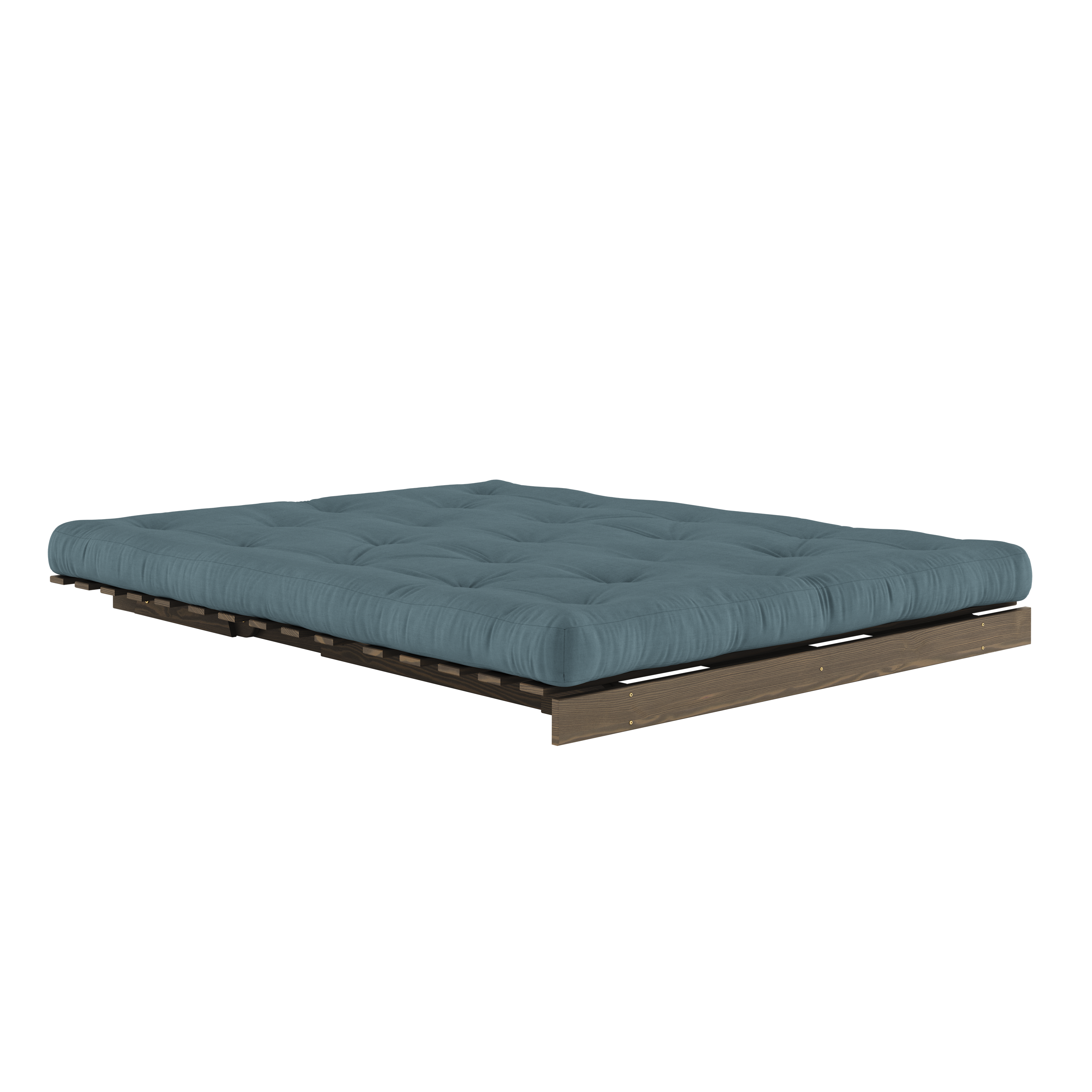 ROOTS CAROB BROWN 160 X 200 W. ROOTS MATTRESS PETROL BLUE