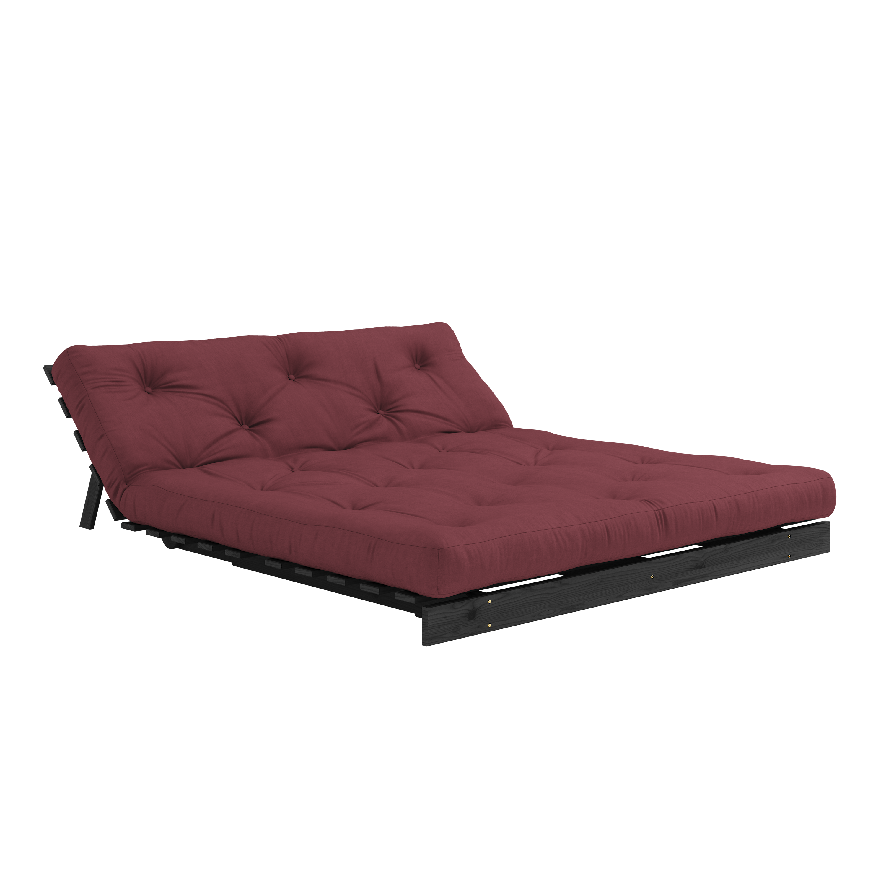 ROOTS BLACK NIGHT LACQUERED 160 X 200 W. ROOTS MATTRESS BORDEAUX