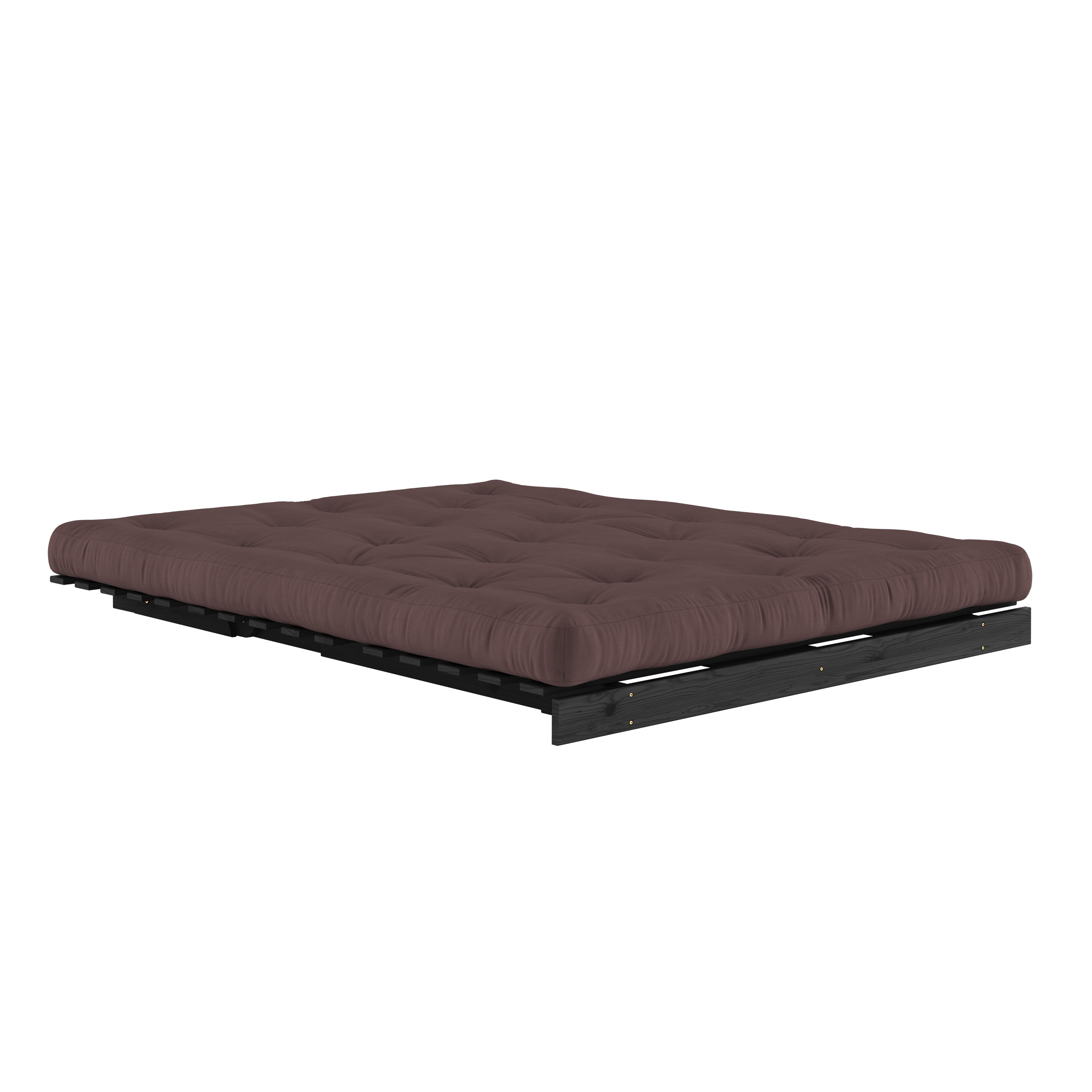 ROOTS BLACK NIGHT LACQUERED 160 X 200 W. ROOTS MATTRESS BROWN