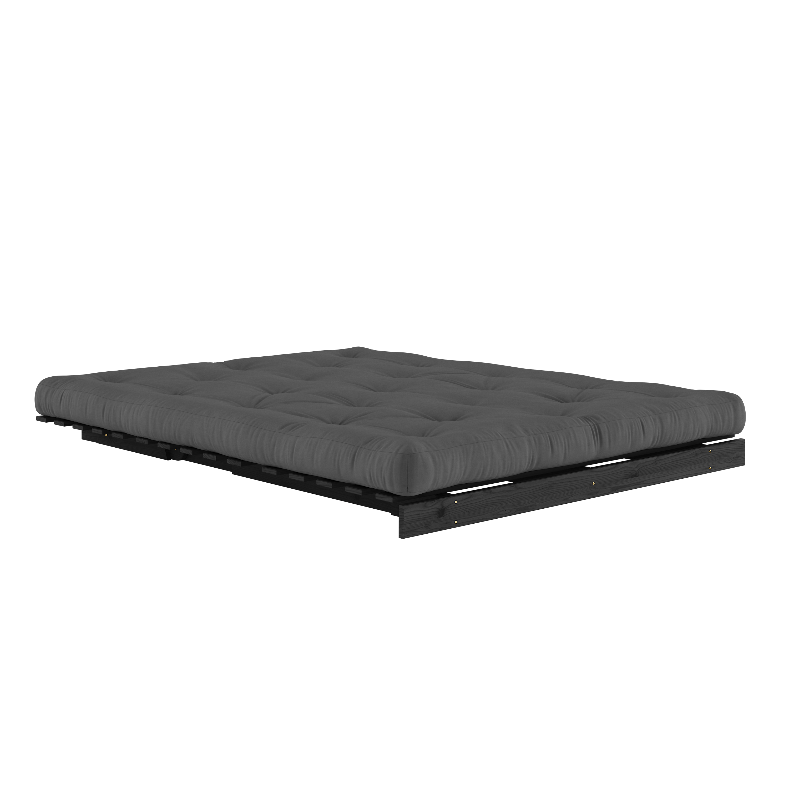 ROOTS BLACK NIGHT LACQUERED 160 X 200 W. ROOTS MATTRESS DARK GREY