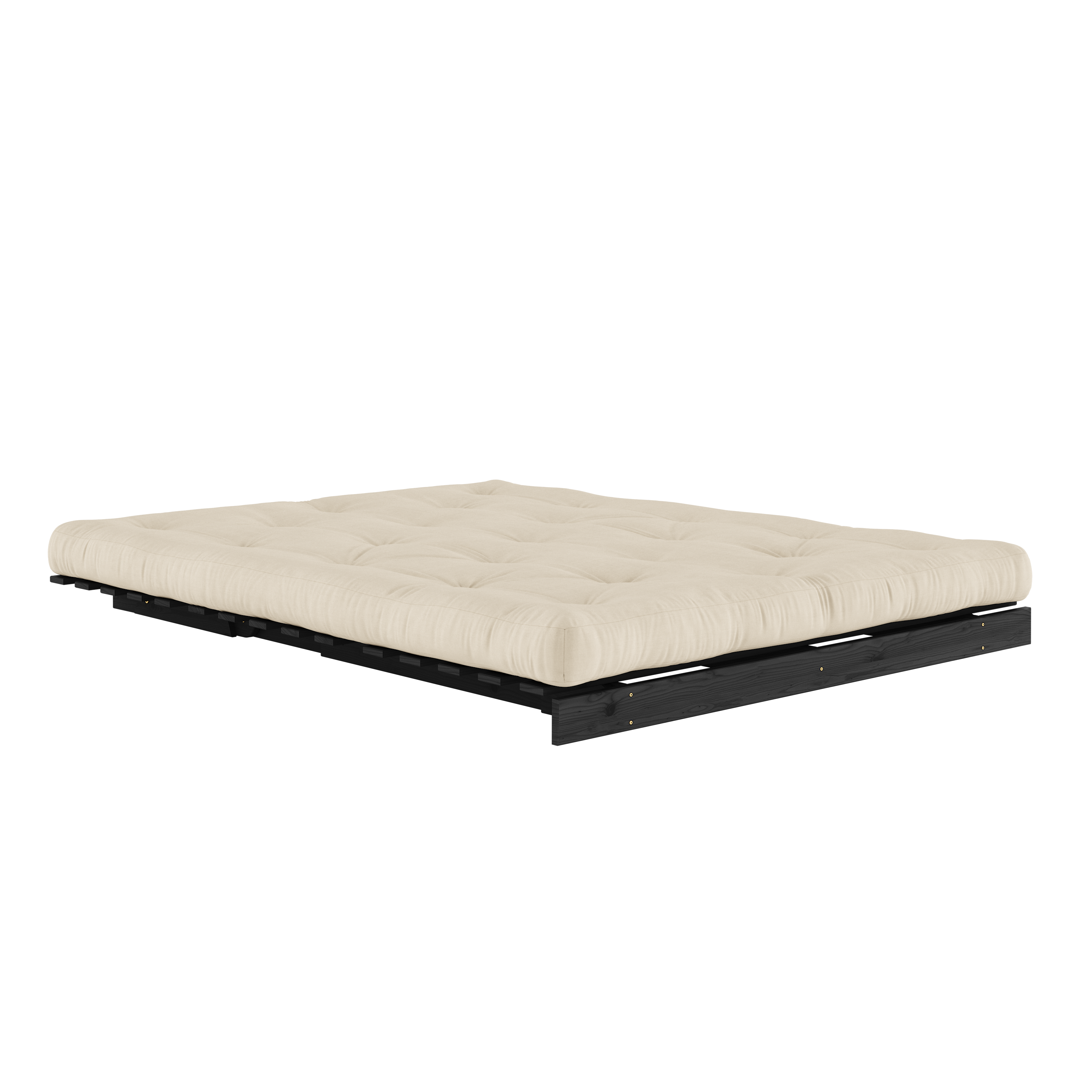 ROOTS BLACK NIGHT LACQUERED 160 X 200 W. ROOTS MATTRESS BEIGE