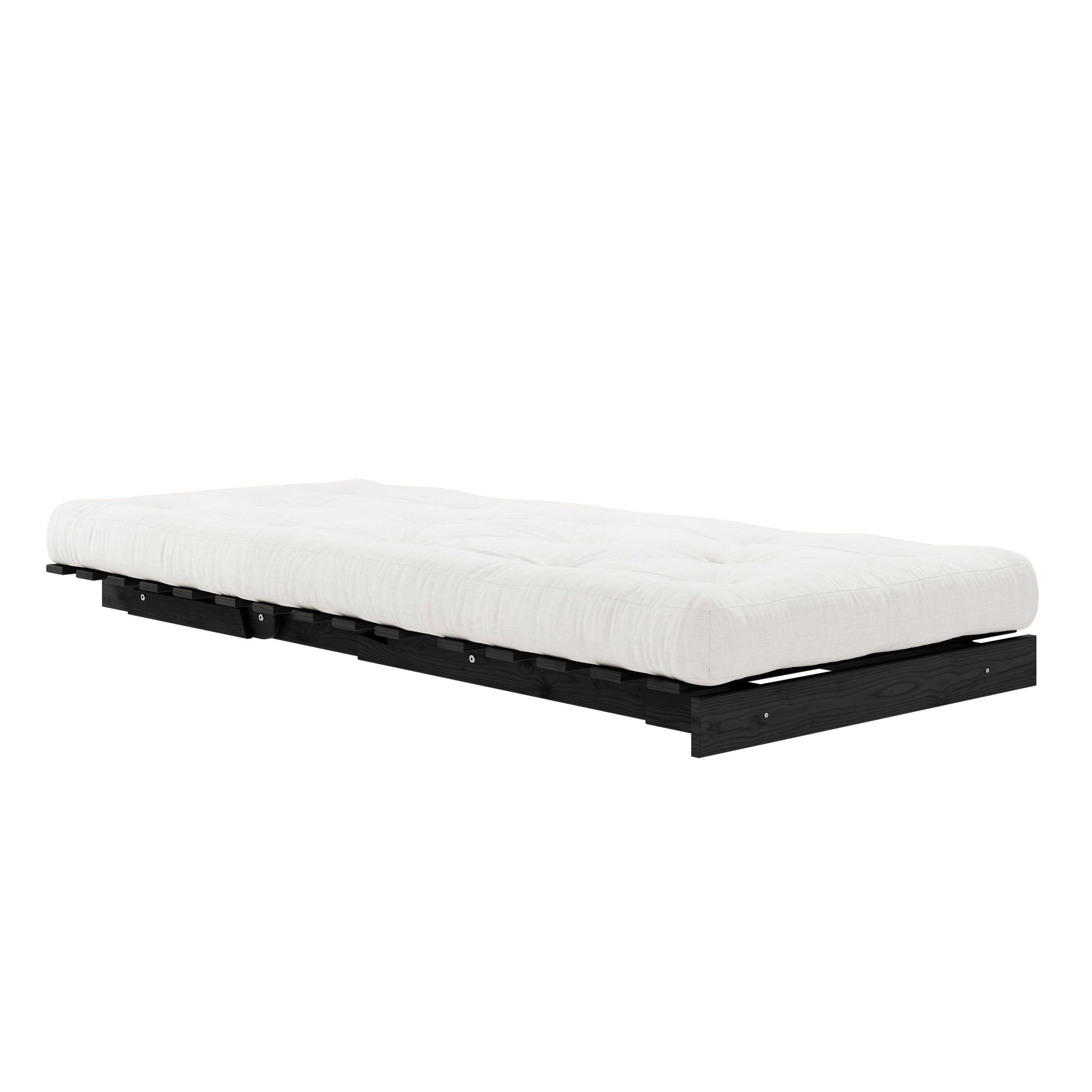 ROOTS BLACK NIGHT LACQUERED 90 X 200 W. ROOTS MATTRESS NATURAL 90 X 200