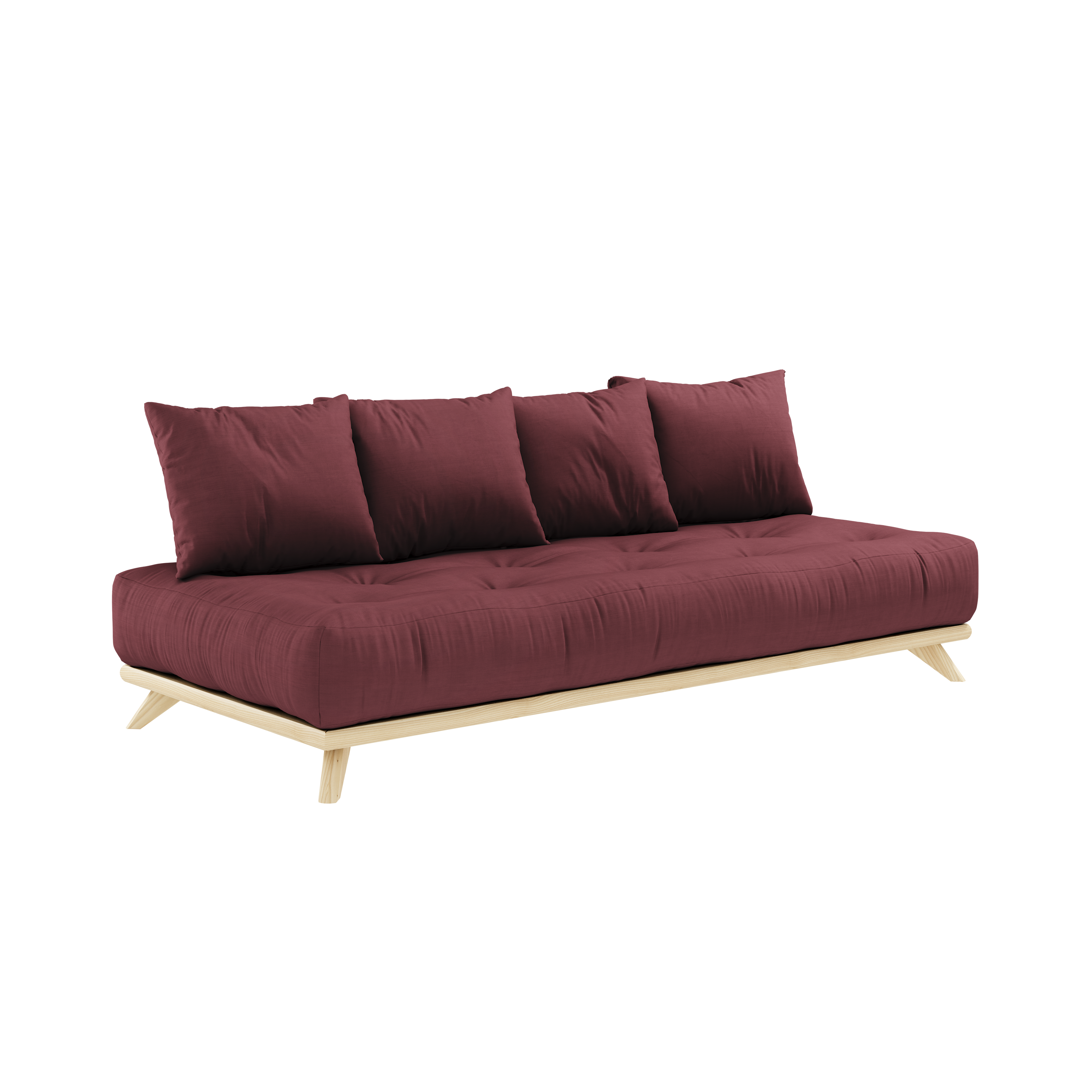 SENZA DAYBED CLEAR LACQUERED W. SENZA DAYBED MATTRESS SET BORDEAUX