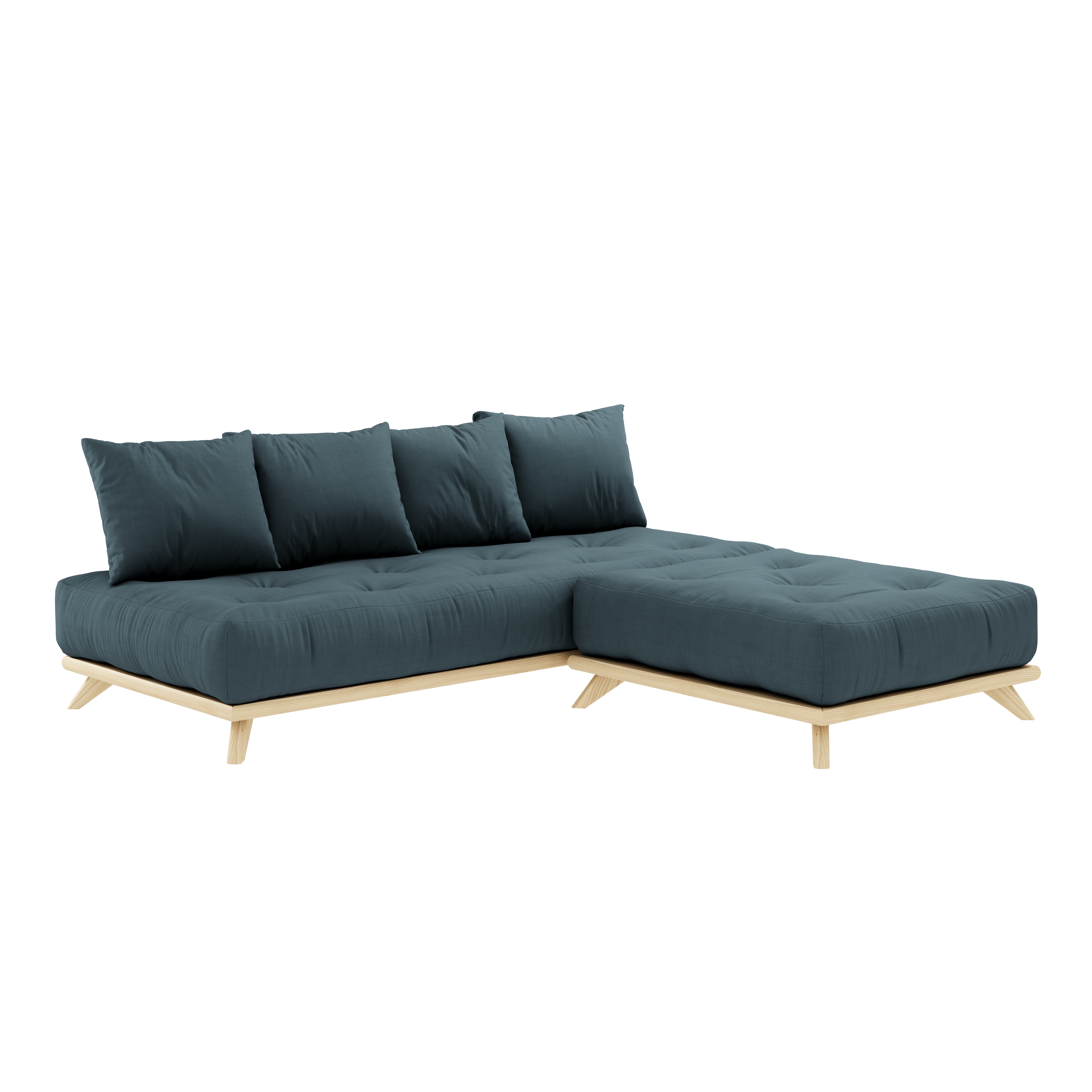 SENZA DAYBED CLEAR LACQUERED W. SENZA DAYBED MATTRESS SET PETROL BLUE - US