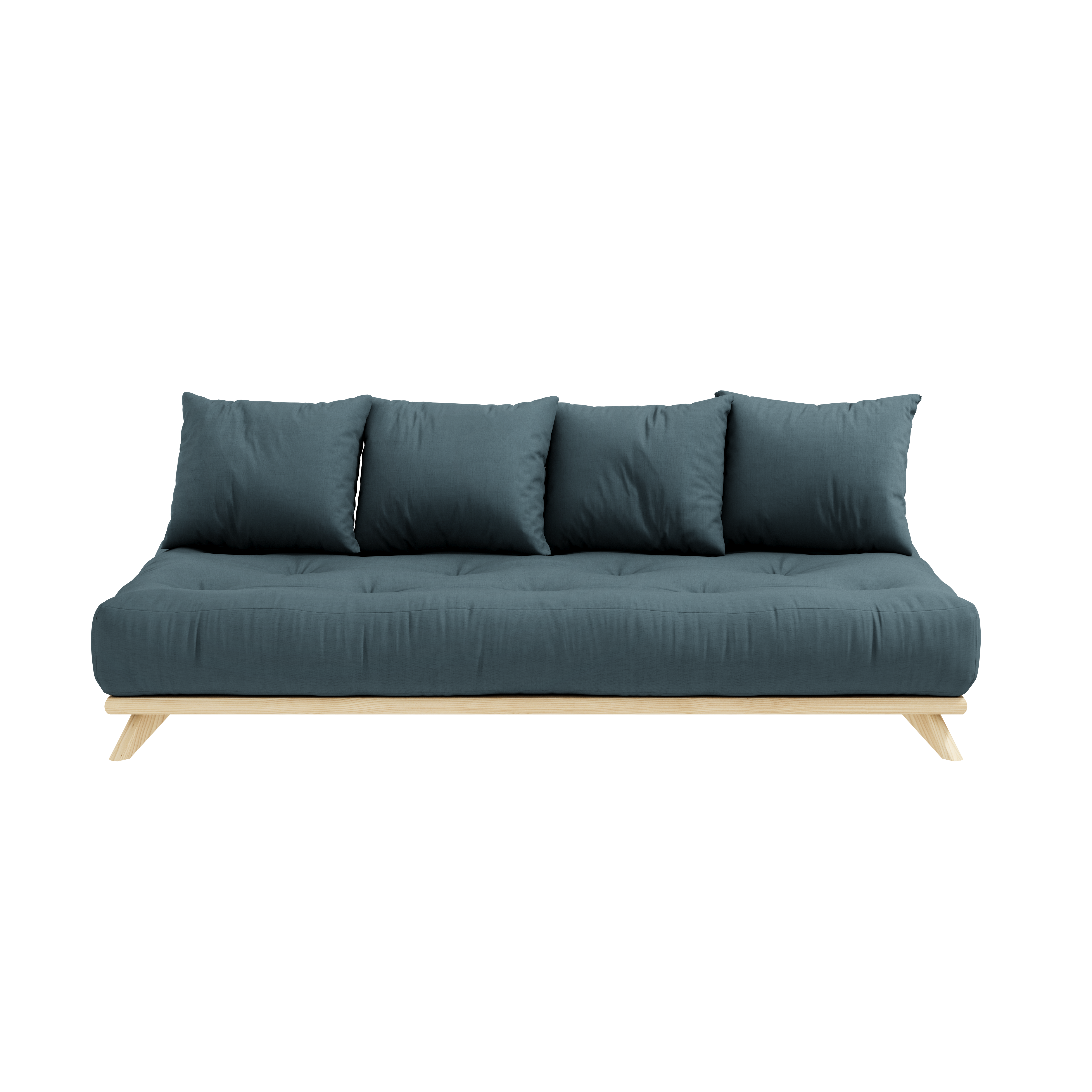 SENZA DAYBED CLEAR LACQUERED W. SENZA DAYBED MATTRESS SET PETROL BLUE - US