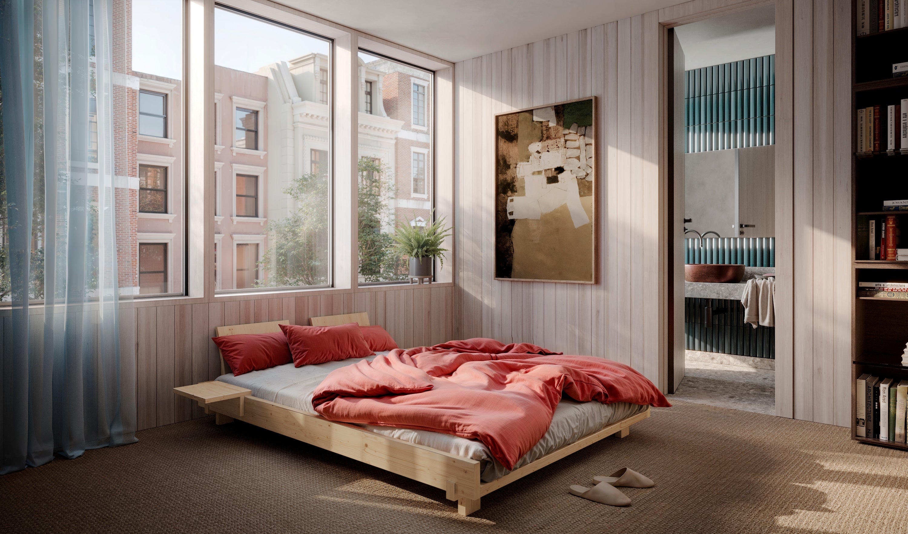 SOCIAL BED CLEAR LACQUERED 180 X 200