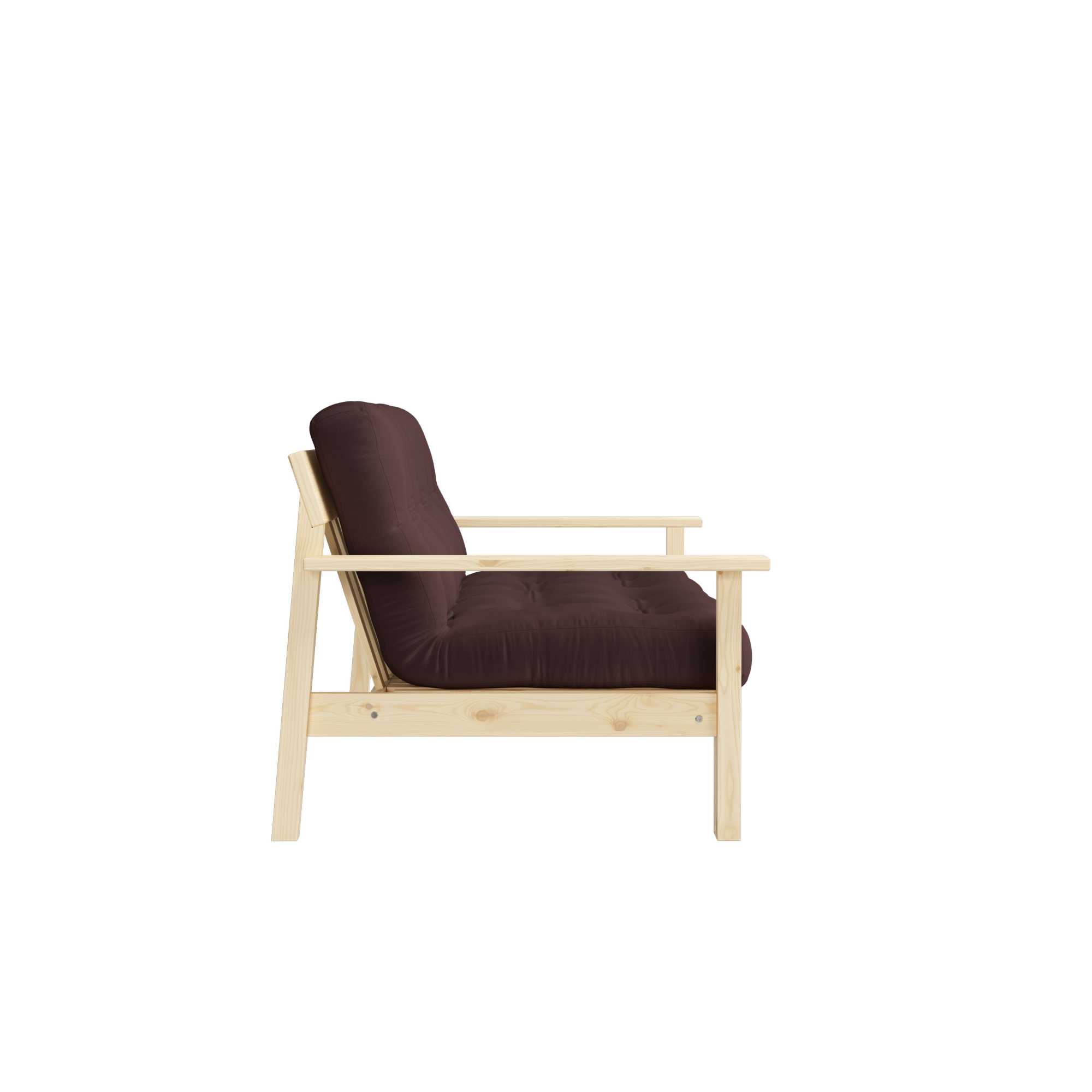 UNWIND CLEAR LACQUERED W. 5-LAYER MIXED MATTRESS BROWN