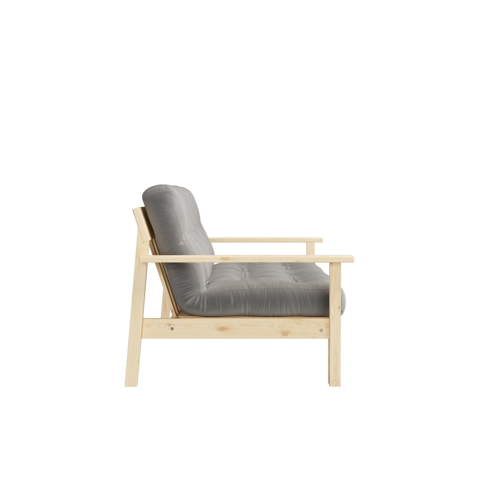 UNWIND CLEAR LACQUERED W. 5-LAYER MIXED MATTRESS GREY