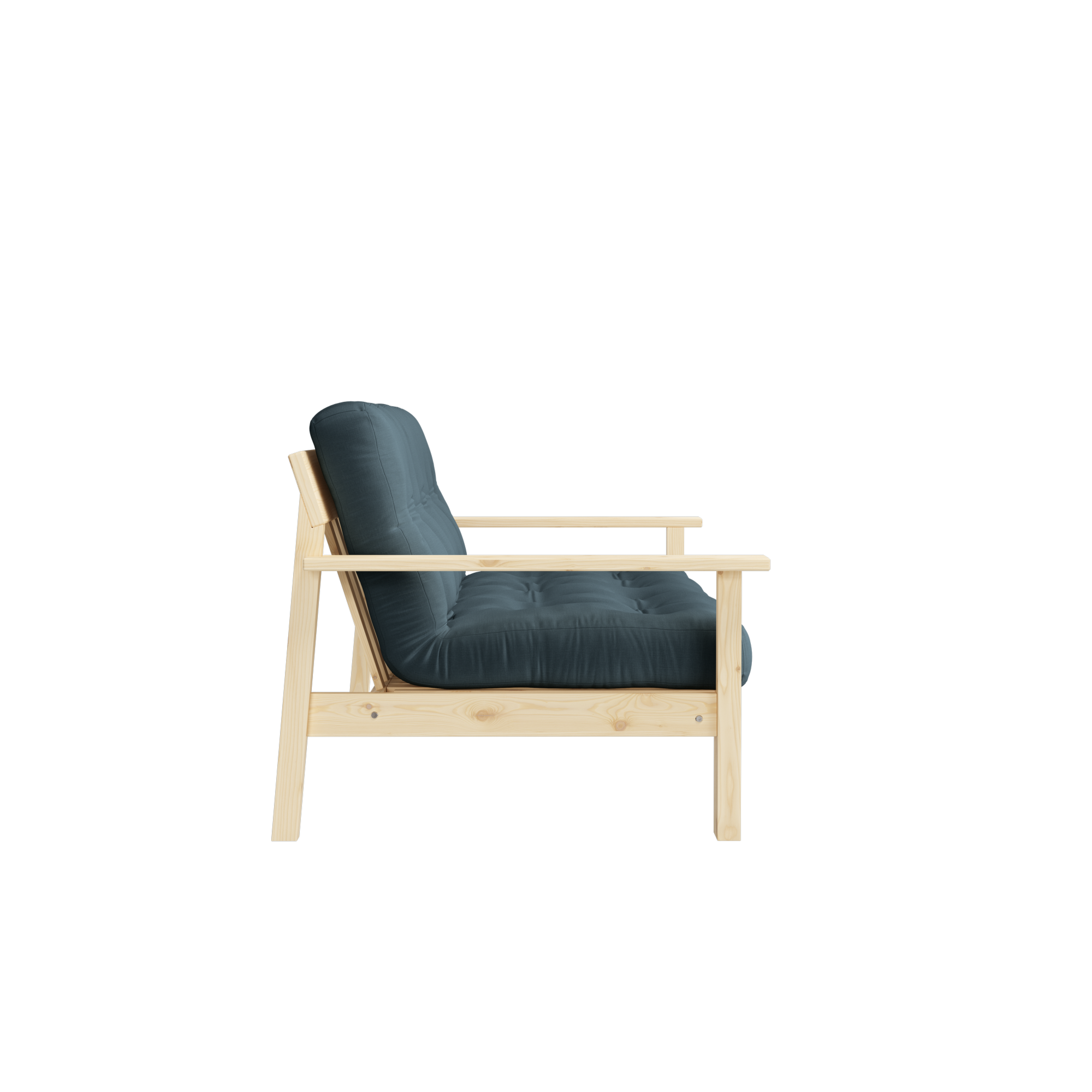 UNWIND CLEAR LACQUERED W. 5-LAYER MIXED MATTRESS PETROL BLUE