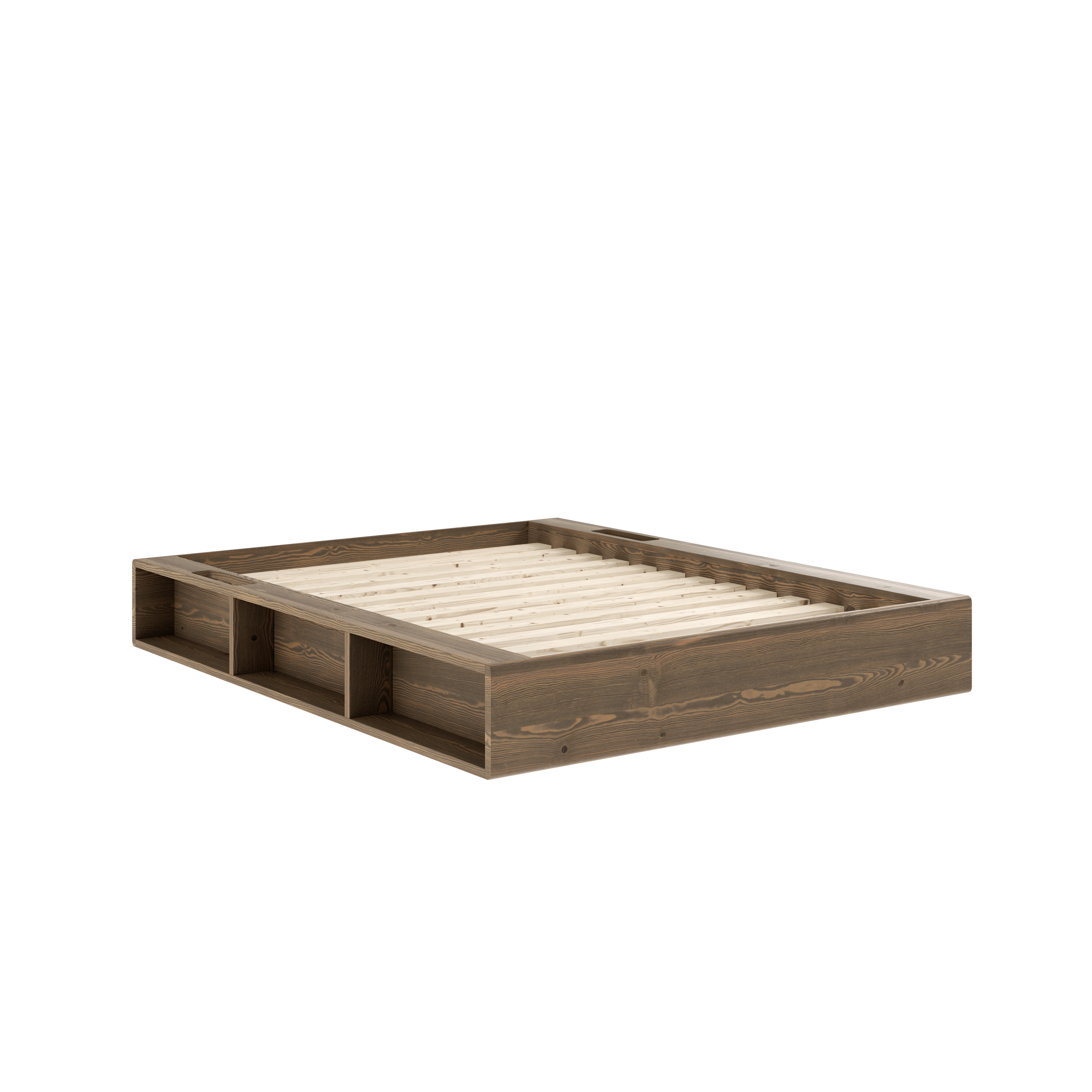 ZIGGY BED CAROB BROWN LACQUERED 140 X 200