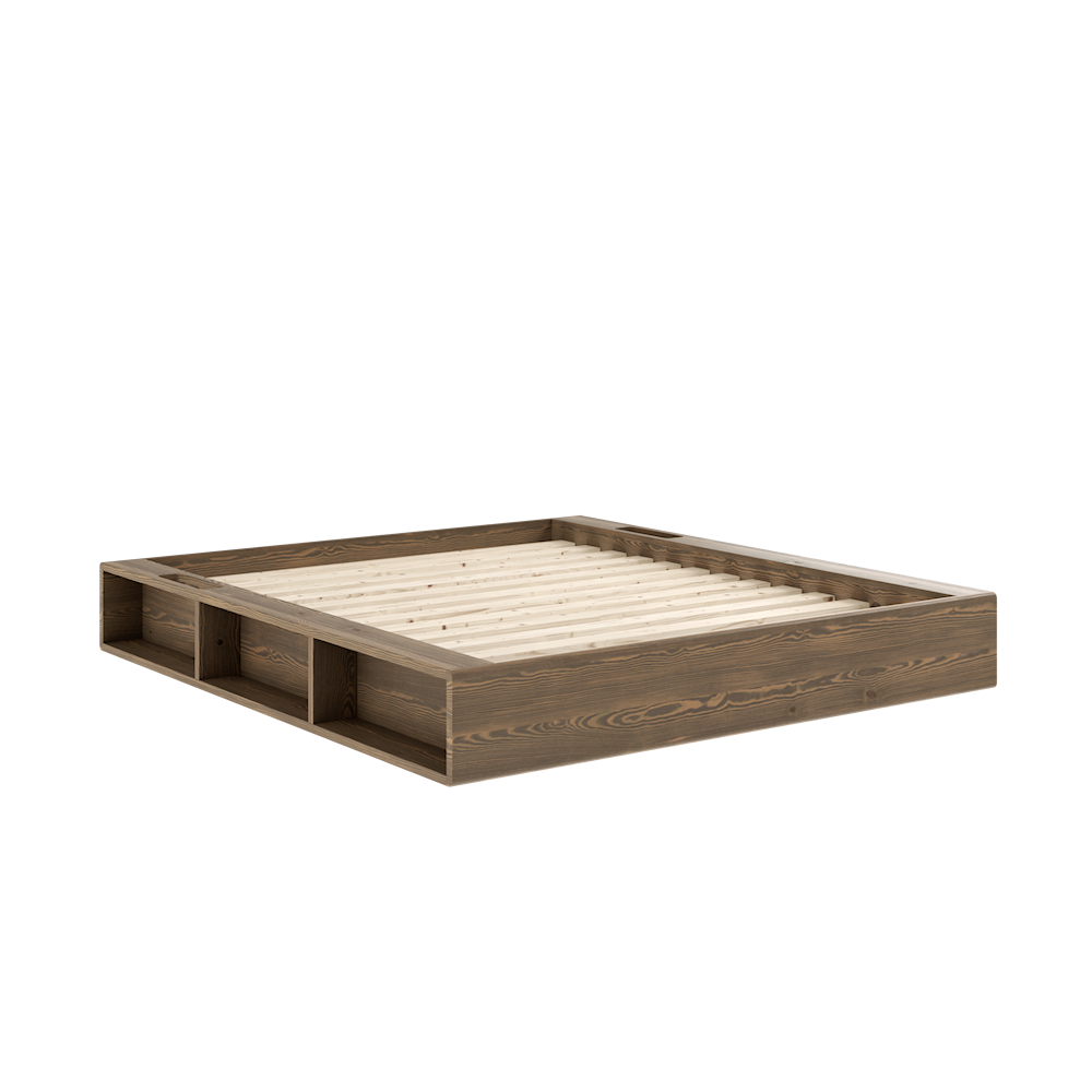 ZIGGY BED CAROB BROWN LACQUERED QUEEN SIZE