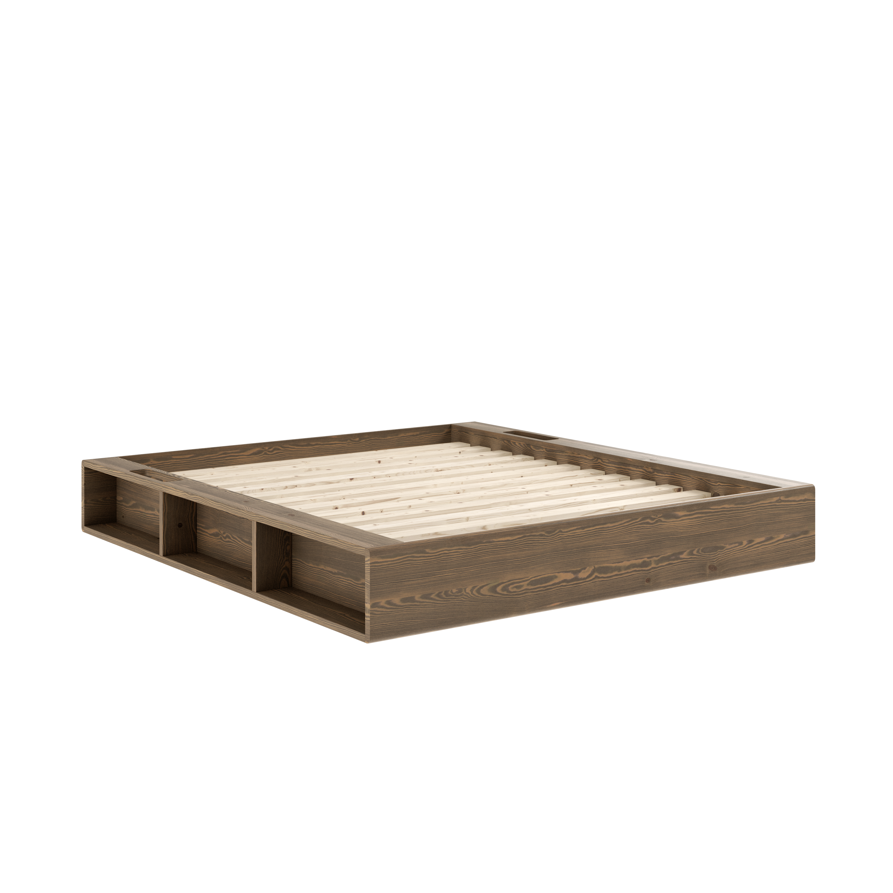 ZIGGY BED CAROB BROWN LACQUERED 160 X 200