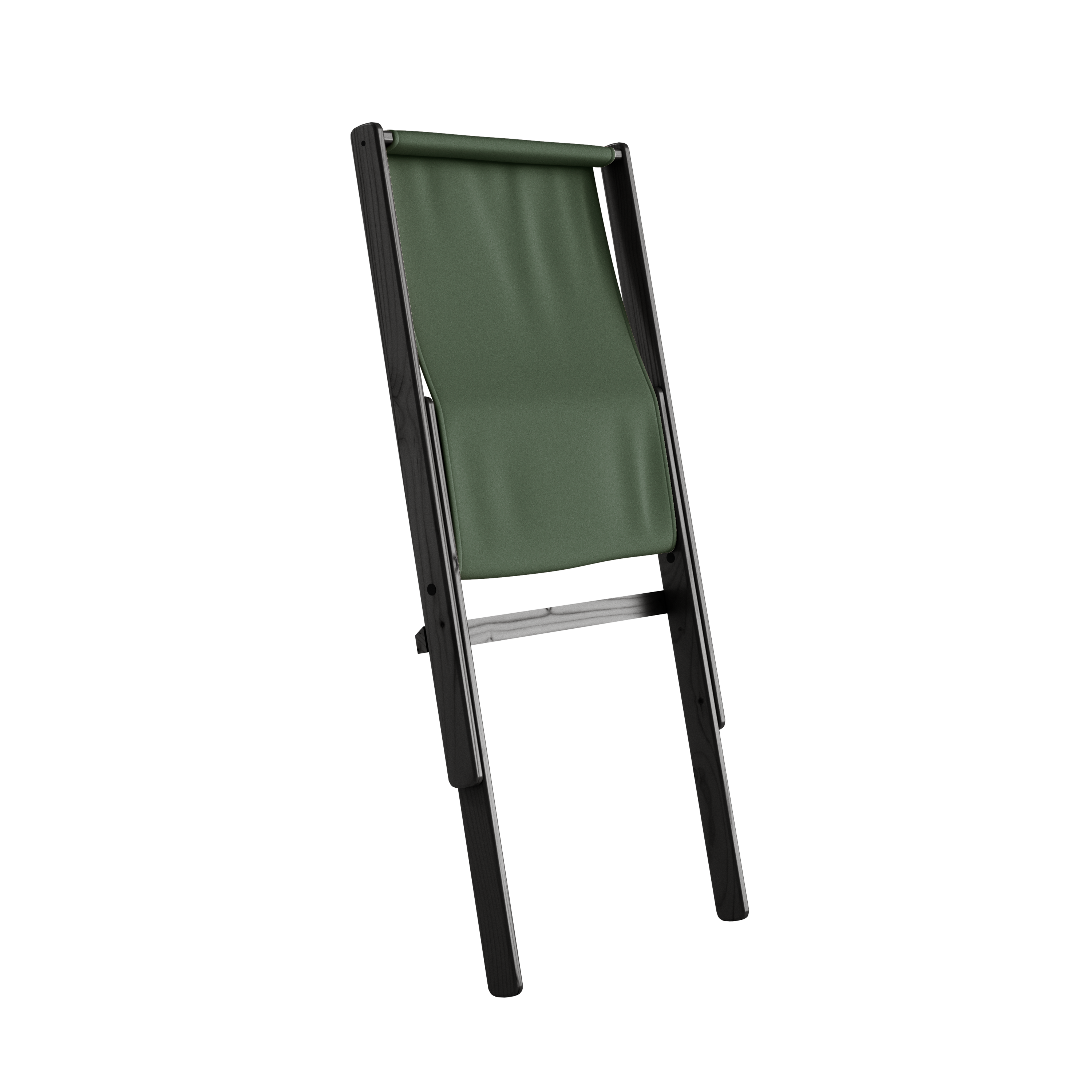 BOOGIE BLACK LACQUERED BEECH W. BOOGIE MATTRESS OLIVE GREEN