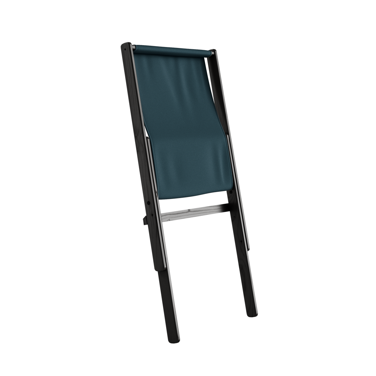 BOOGIE BLACK LACQUERED BEECH W. BOOGIE MATTRESS PETROL BLUE