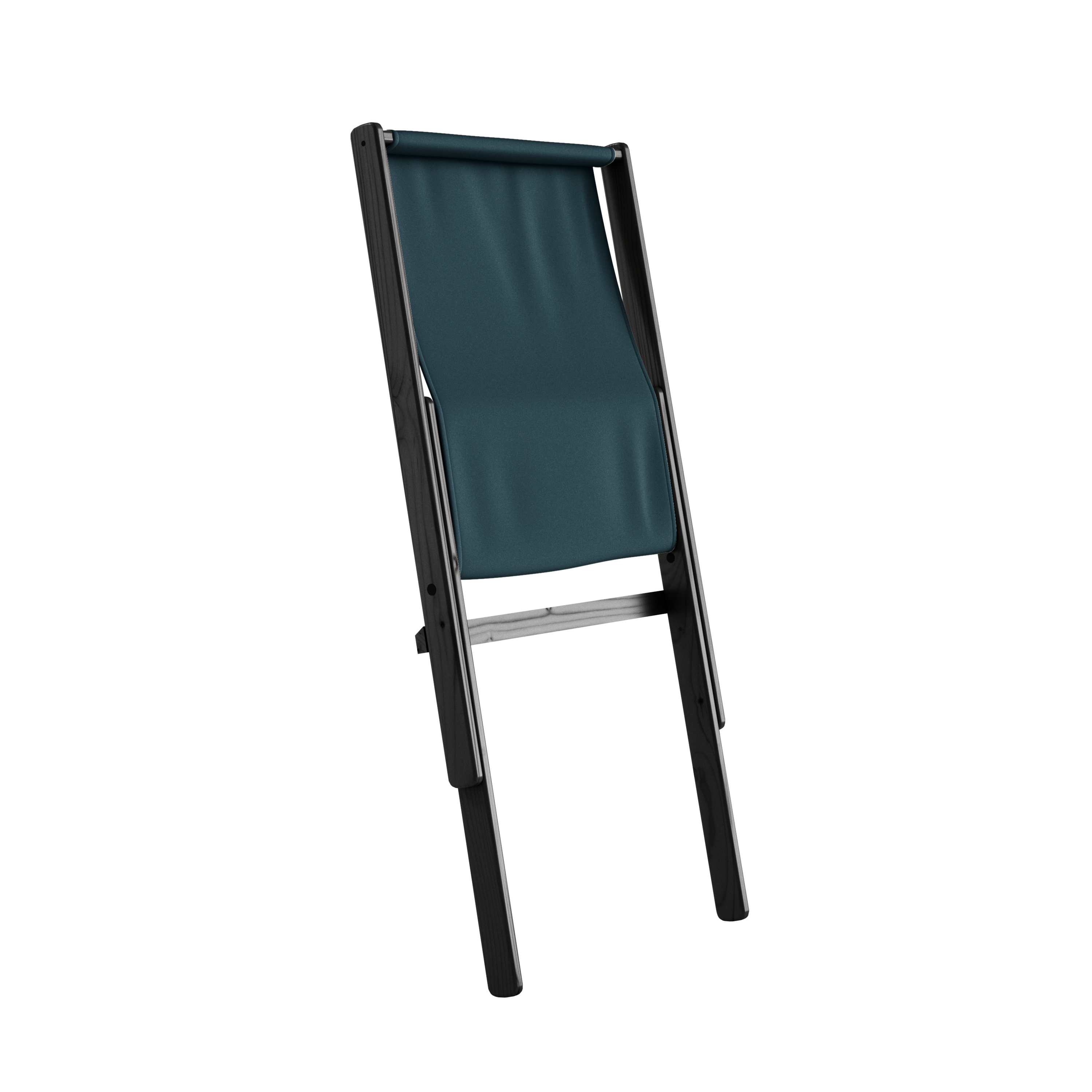 BOOGIE BLACK LACQUERED BEECH W. BOOGIE MATTRESS PETROL BLUE