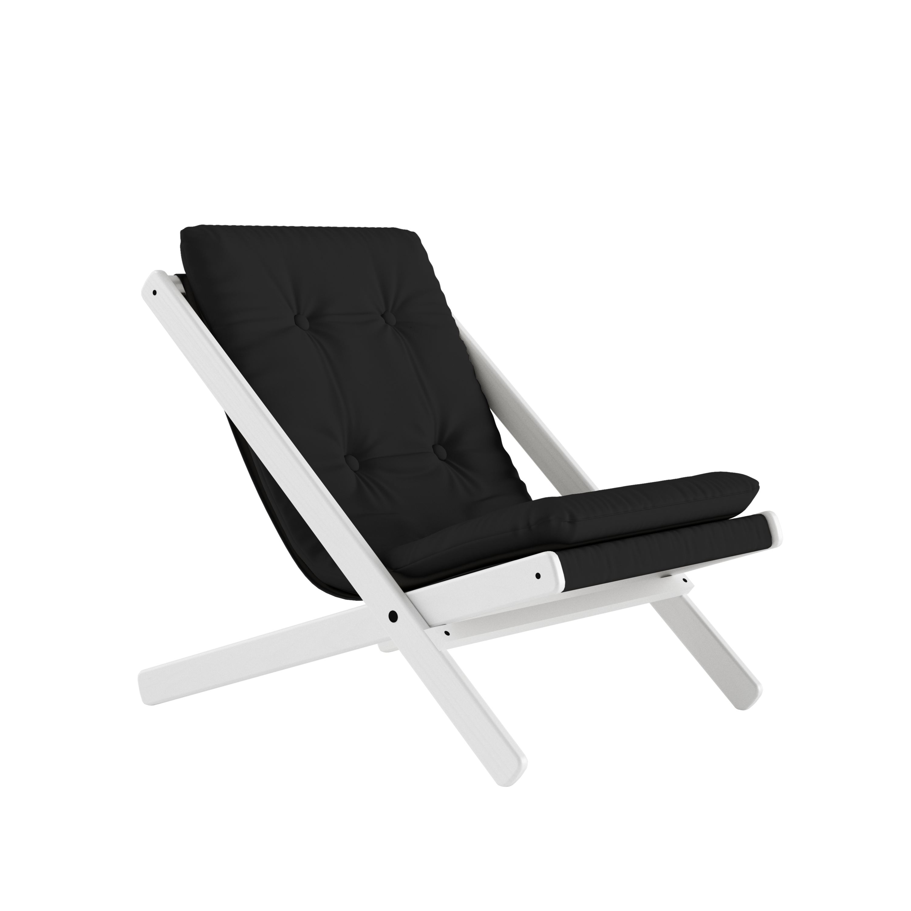 BOOGIE WHITE LACQUERED BEECH W. BOOGIE MATTRESS DARK GREY