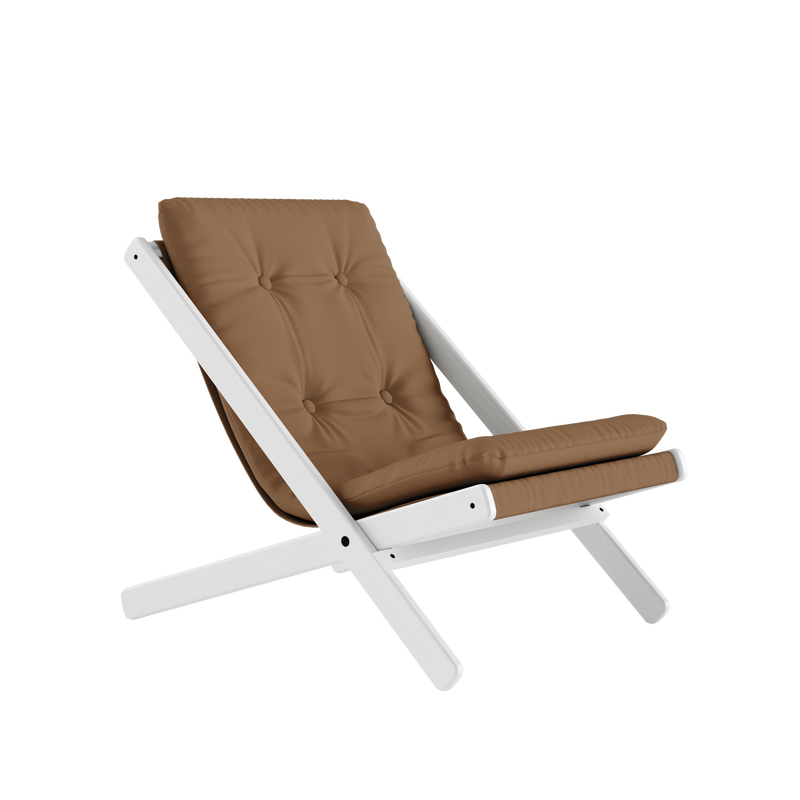 BOOGIE WHITE LACQUERED BEECH W. BOOGIE MATTRESS MOCCA
