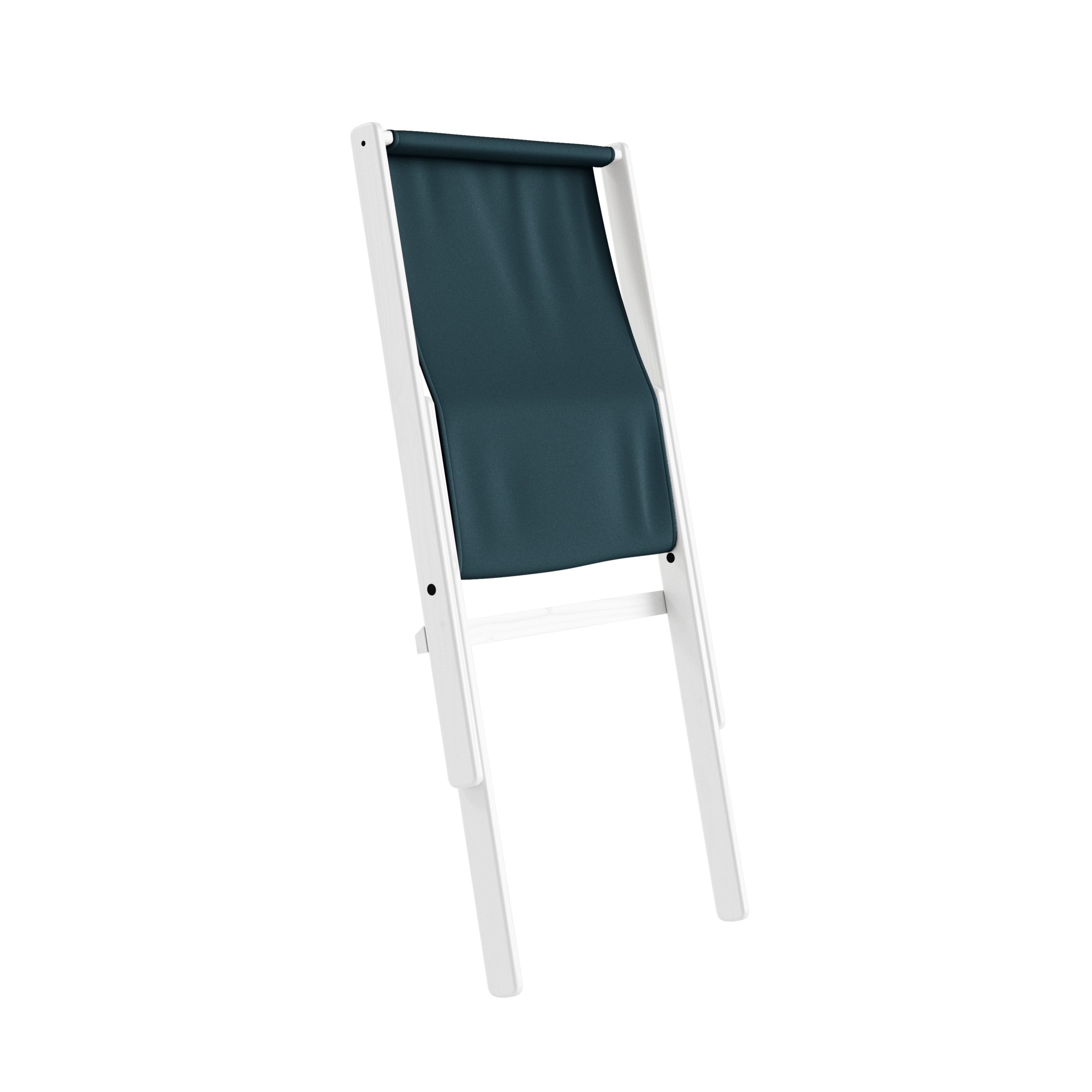 BOOGIE WHITE LACQUERED BEECH W. BOOGIE MATTRESS PETROL BLUE