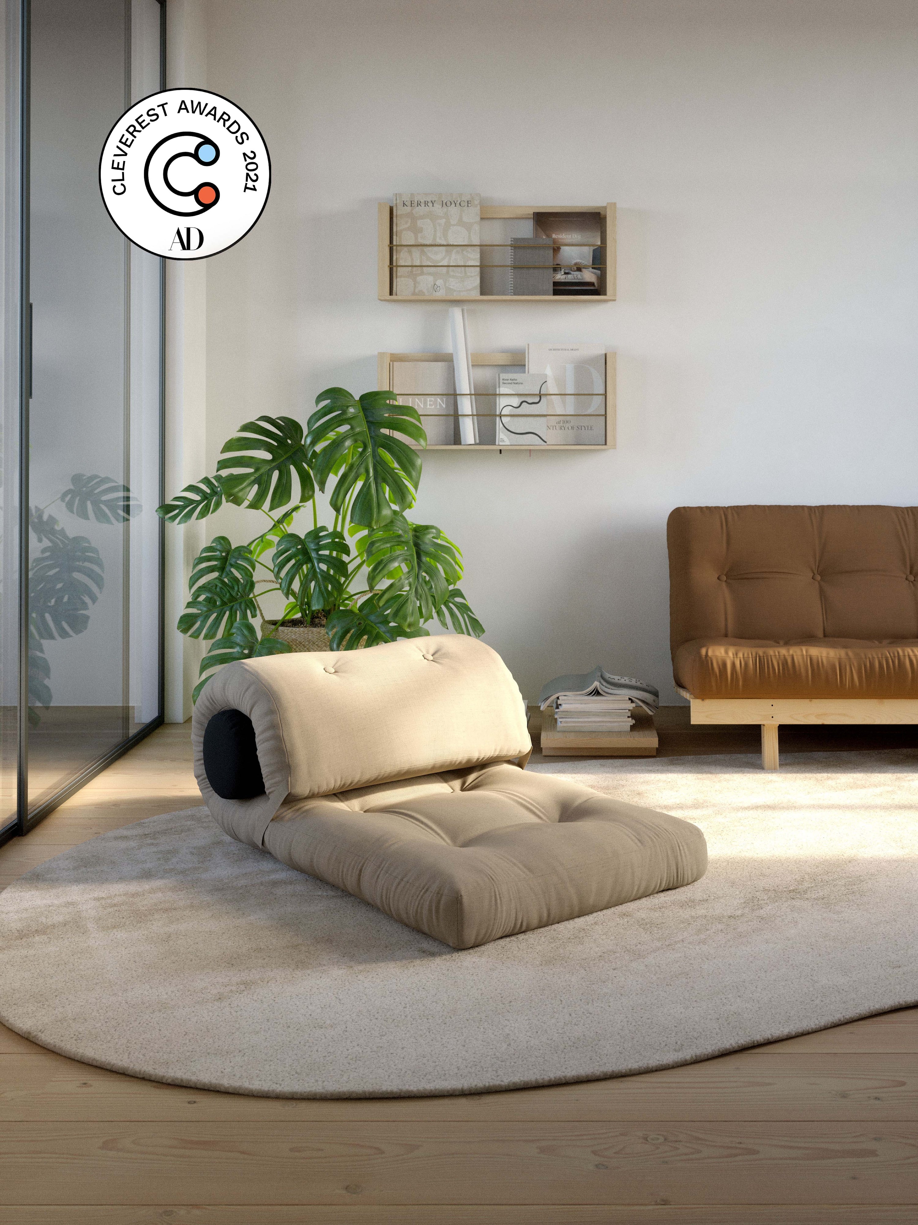 WRAP WHEAT BEIGE W. 1 CUSHION DARK GREY