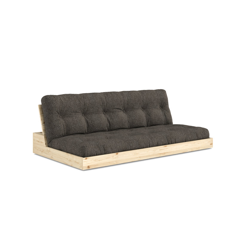 BASE CLEAR LACQUERED W. 5-LAYER MIXED MATTRESS MELLOW BROWN
