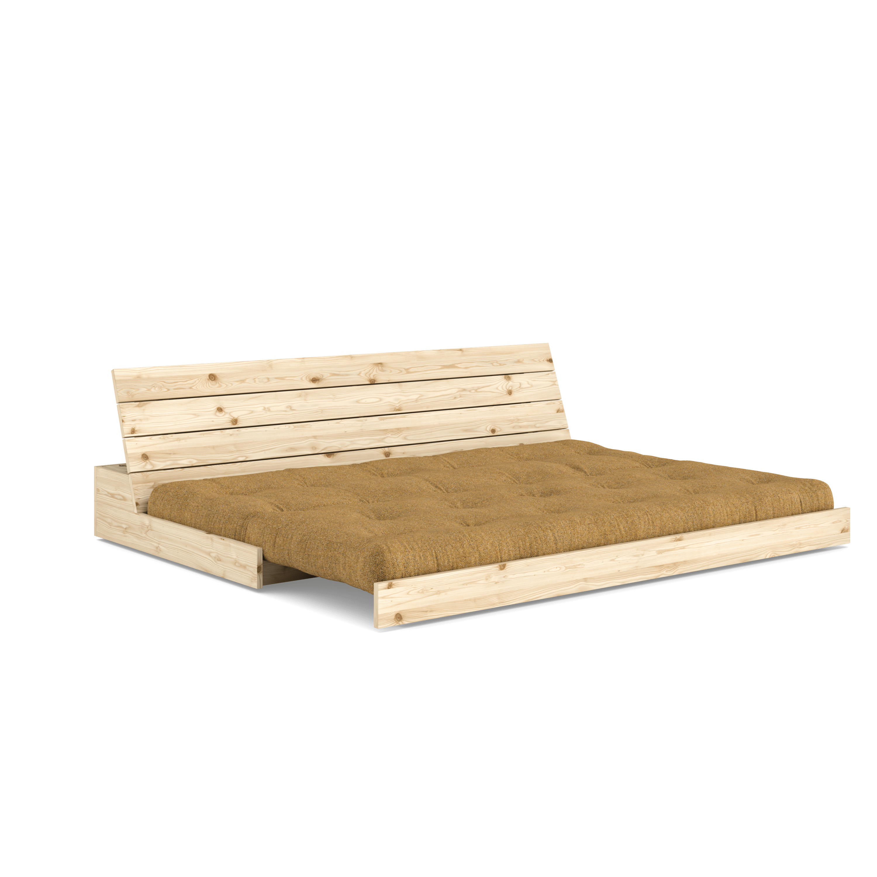 BASE CLEAR LACQUERED W. 5-LAYER MIXED MATTRESS GOLDEN OCHRE