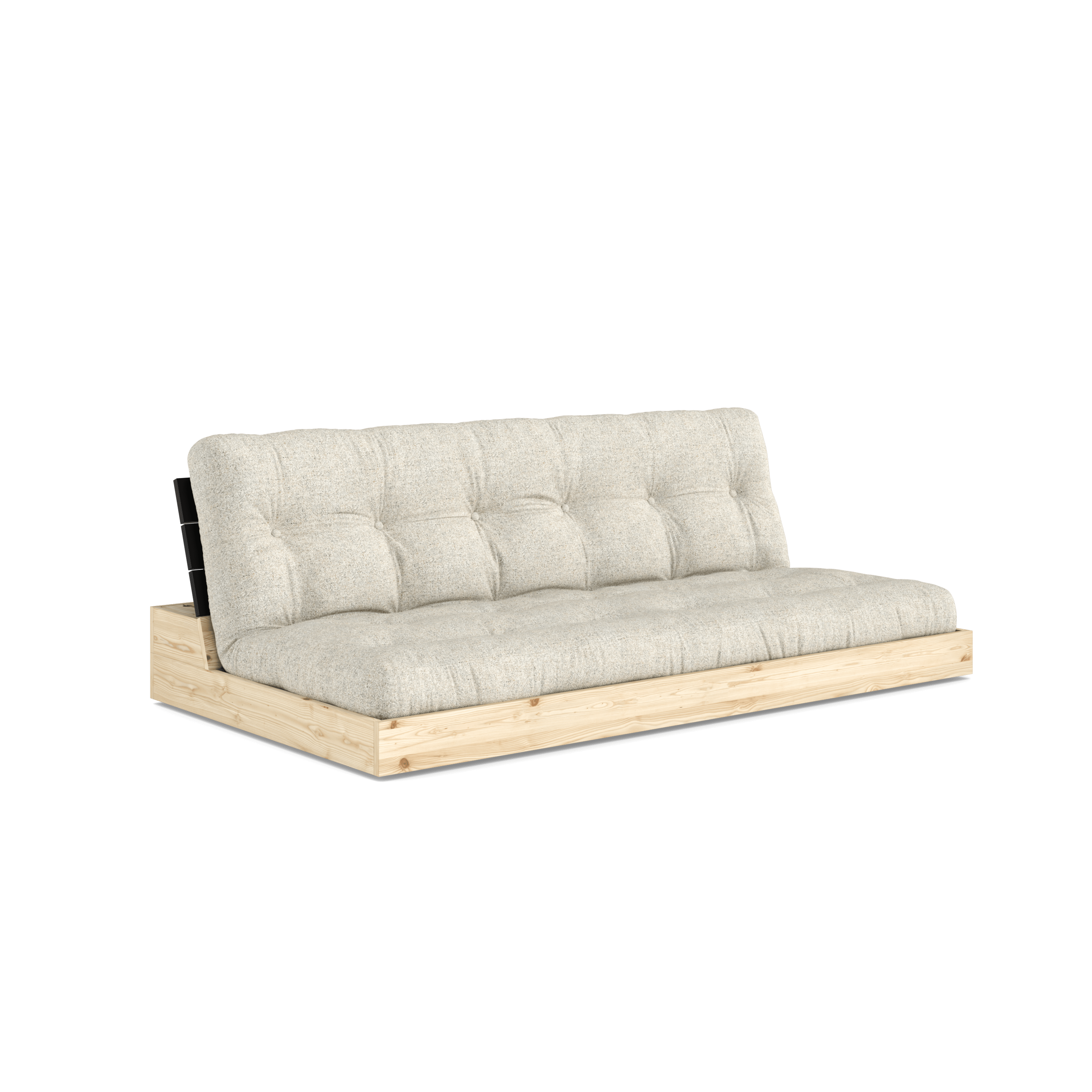 BASE BLACK NIGHT LACQUERED W. 5-LAYER MIXED MATTRESS SOFT CHALK