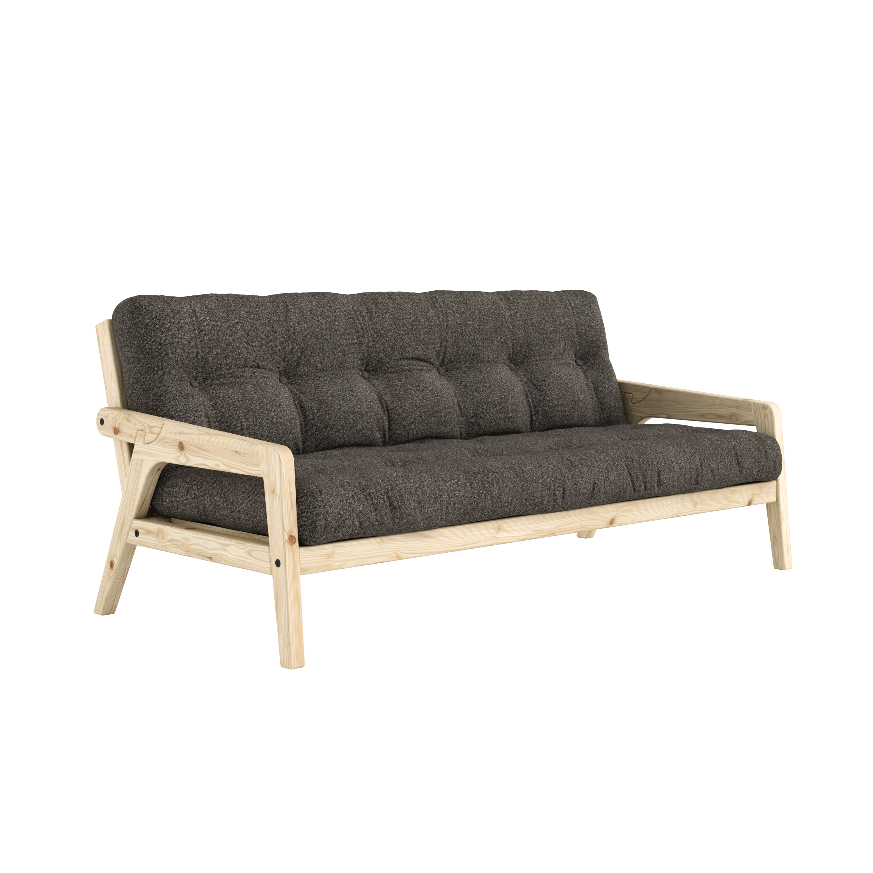 GRAB CLEAR LACQUERED W. 5-LAYER MIXED MATTRESS MELLOW BROWN