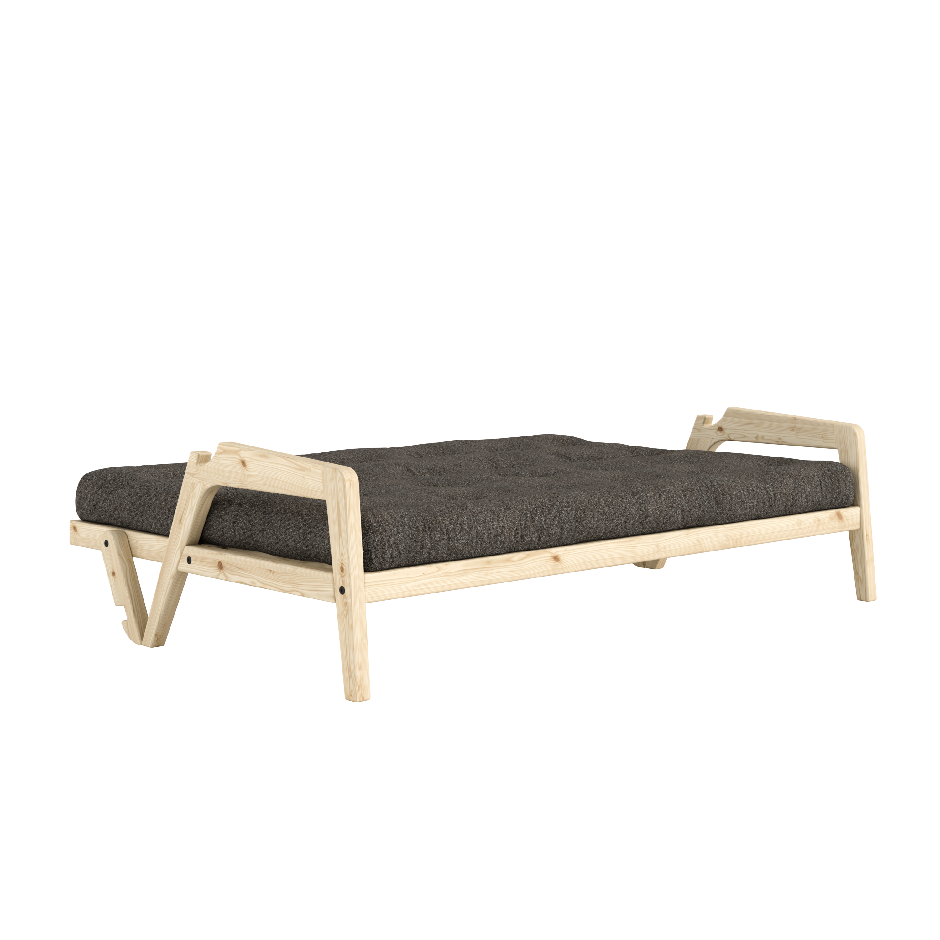 GRAB CLEAR LACQUERED W. 5-LAYER MIXED MATTRESS MELLOW BROWN