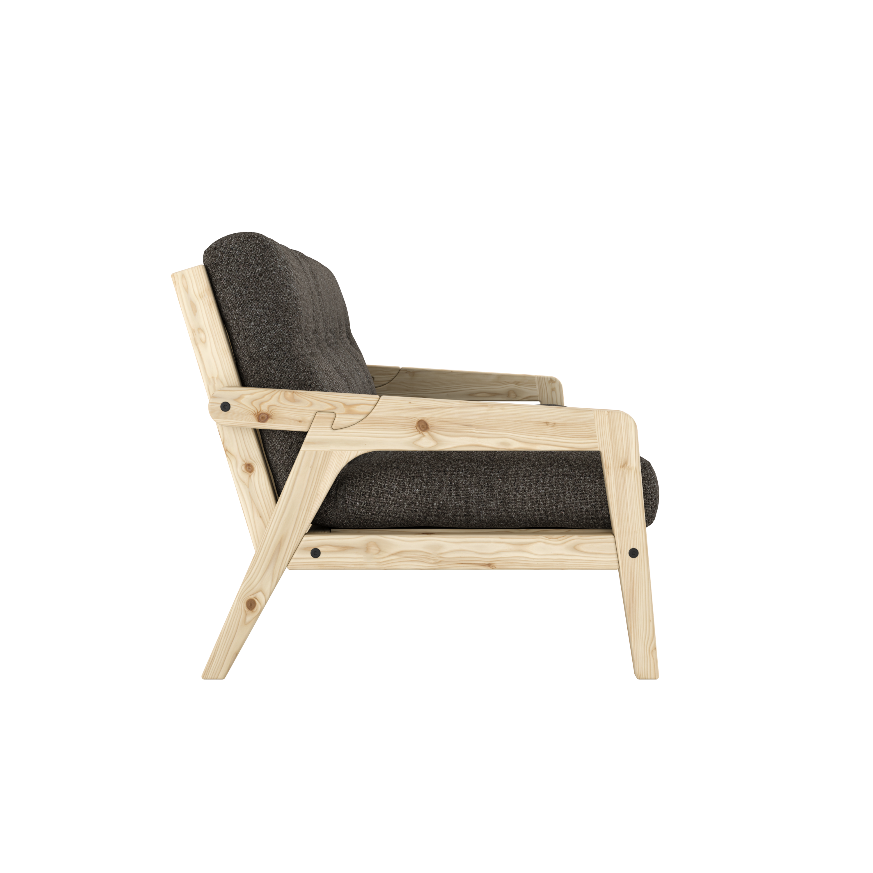 GRAB CLEAR LACQUERED W. 5-LAYER MIXED MATTRESS MELLOW BROWN