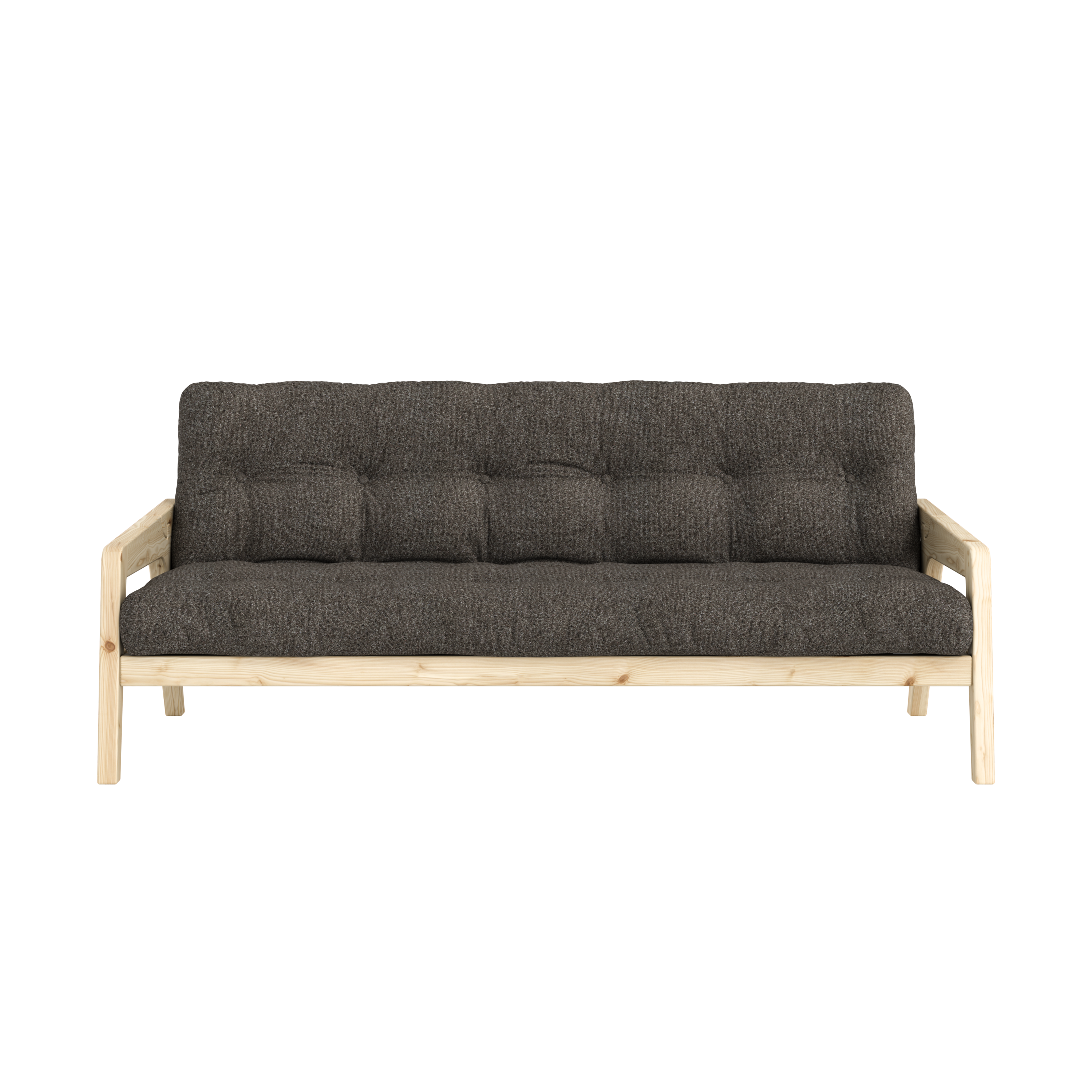 GRAB CLEAR LACQUERED W. 5-LAYER MIXED MATTRESS MELLOW BROWN