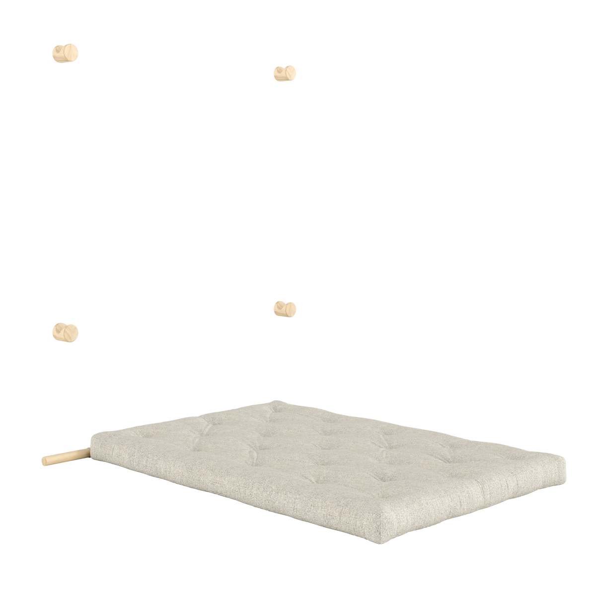 HOOKED RAW 135 X 200 W. BRAVO MATTRESS SOFT CHALK