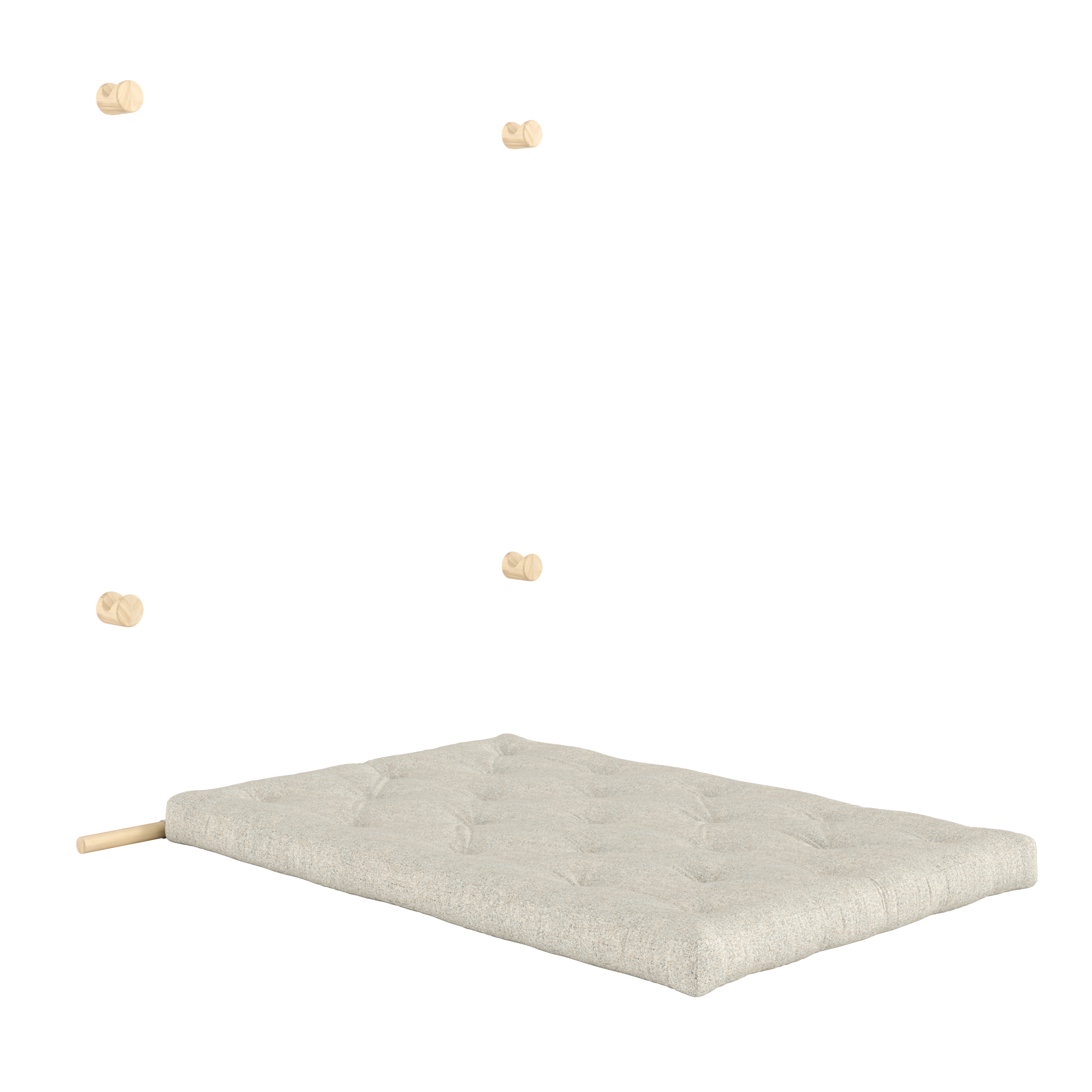HOOKED RAW 135 X 200 W. BRAVO MATTRESS SOFT CHALK