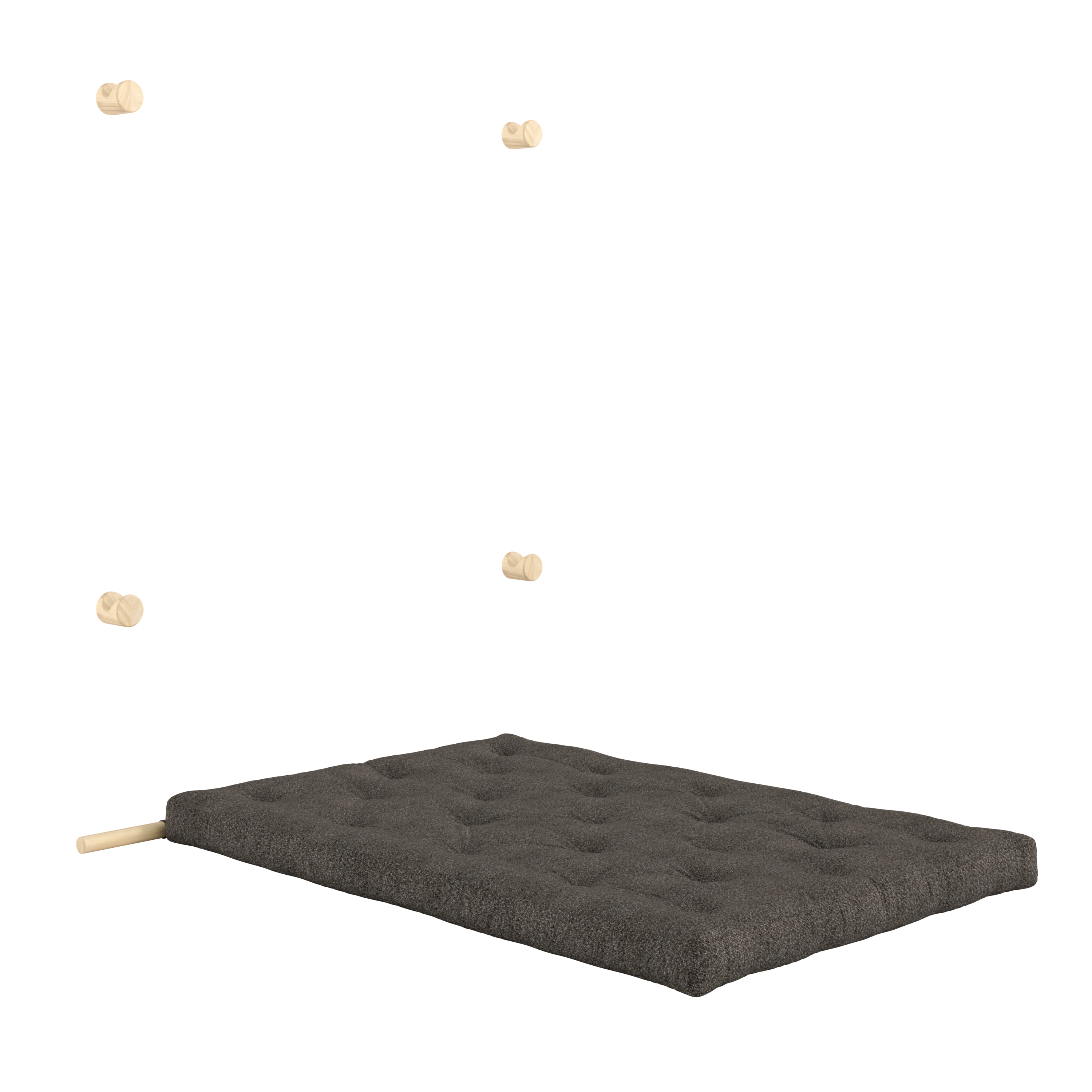 HOOKED RAW 135 X 200 W. BRAVO MATTRESS MELLOW BROWN