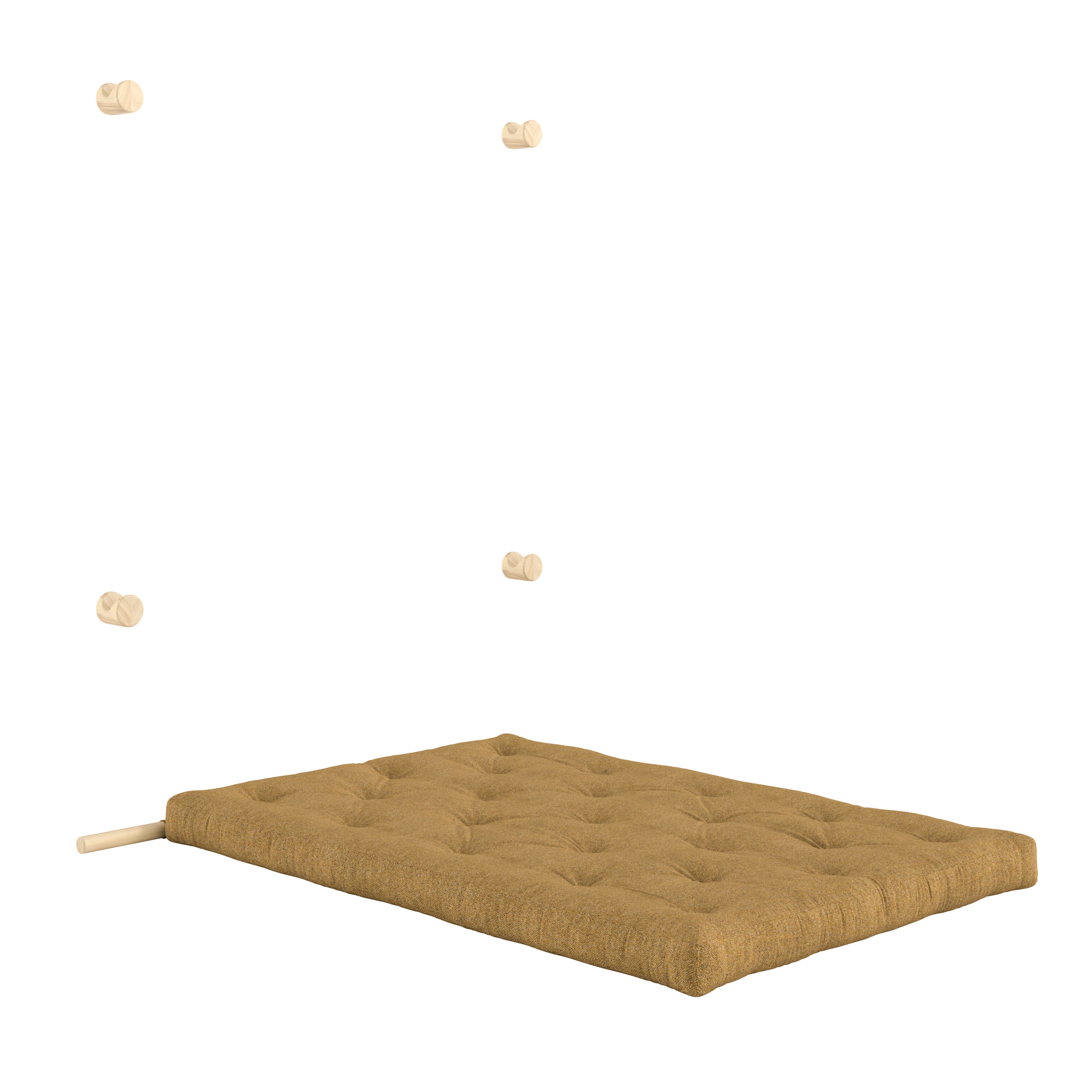 HOOKED RAW 135 X 200 W. BRAVO MATTRESS GOLDEN OCHRE