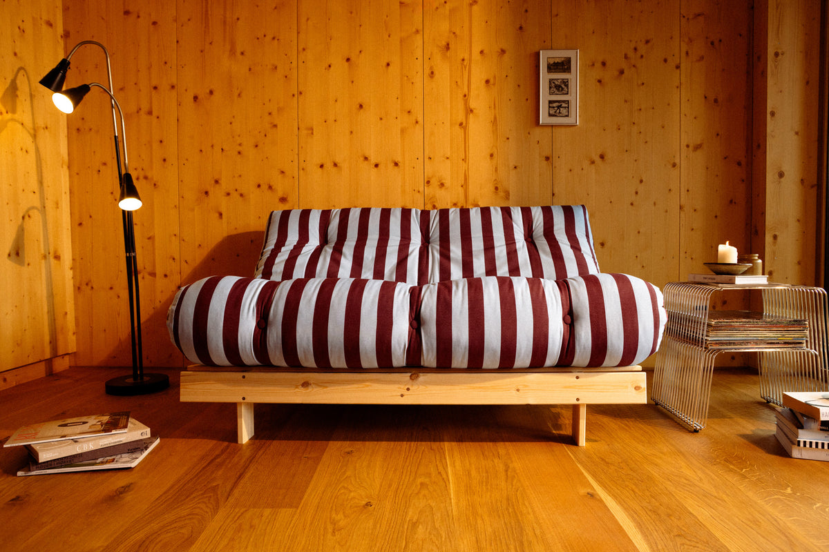 ROOTS RAW 90 X 200 W. ROOTS MATTRESS BURGUNDY-LIGHT BLUE