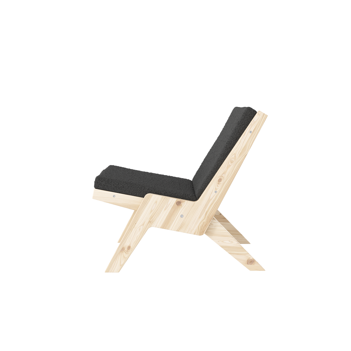 SWAY LOUNGE CHAIR RAW W. MIDNIGHT GREY MATTRESS