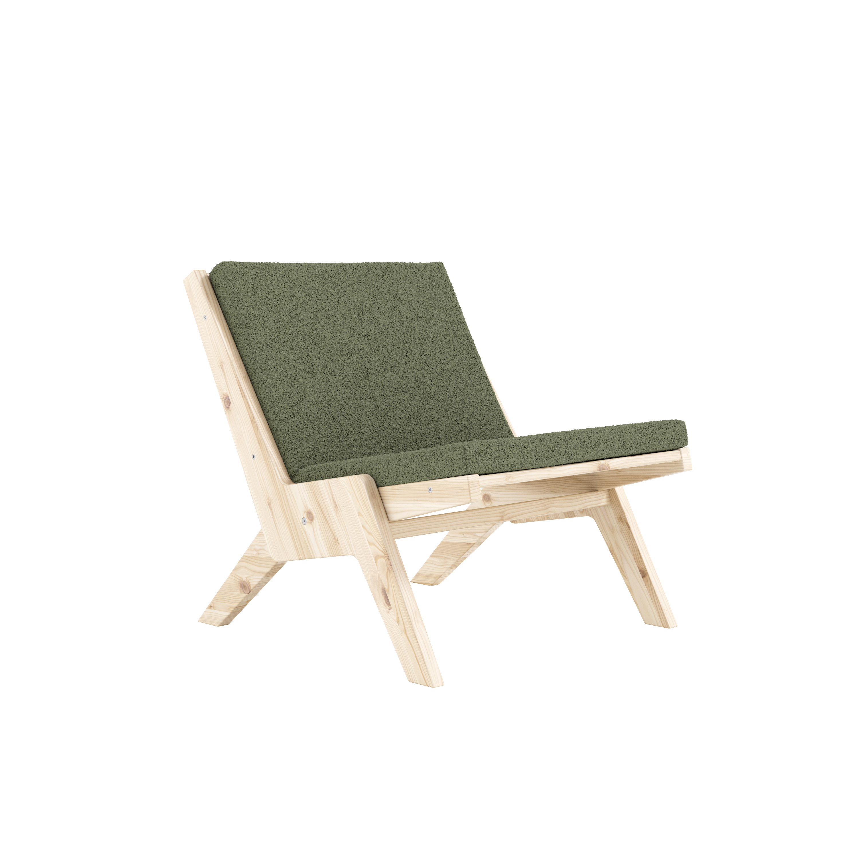 SWAY LOUNGE CHAIR RAW W. EVERGREEN MATTRESS