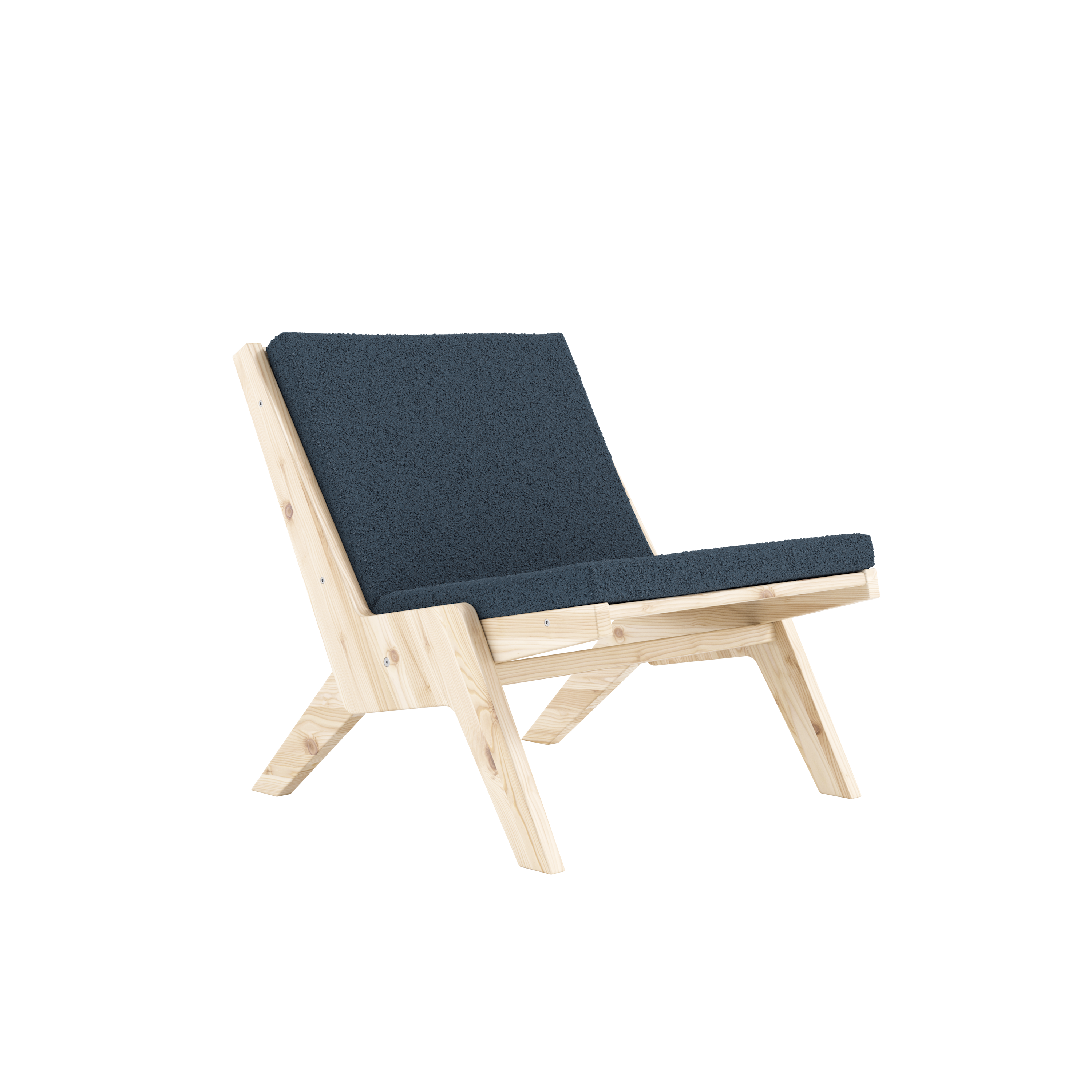 SWAY LOUNGE CHAIR RAW W. OXFORD BLUE MATTRESS