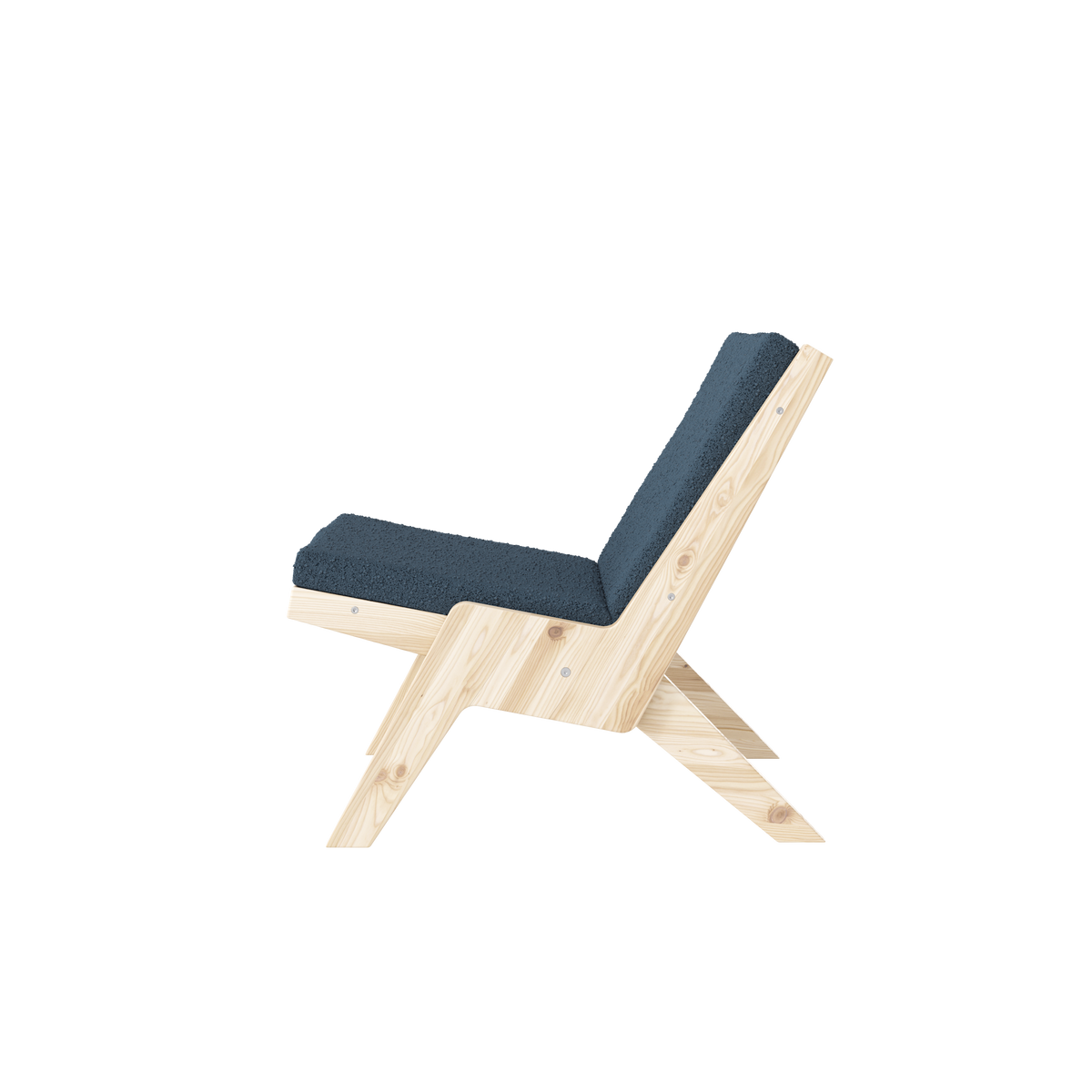 SWAY LOUNGE CHAIR RAW W. OXFORD BLUE MATTRESS