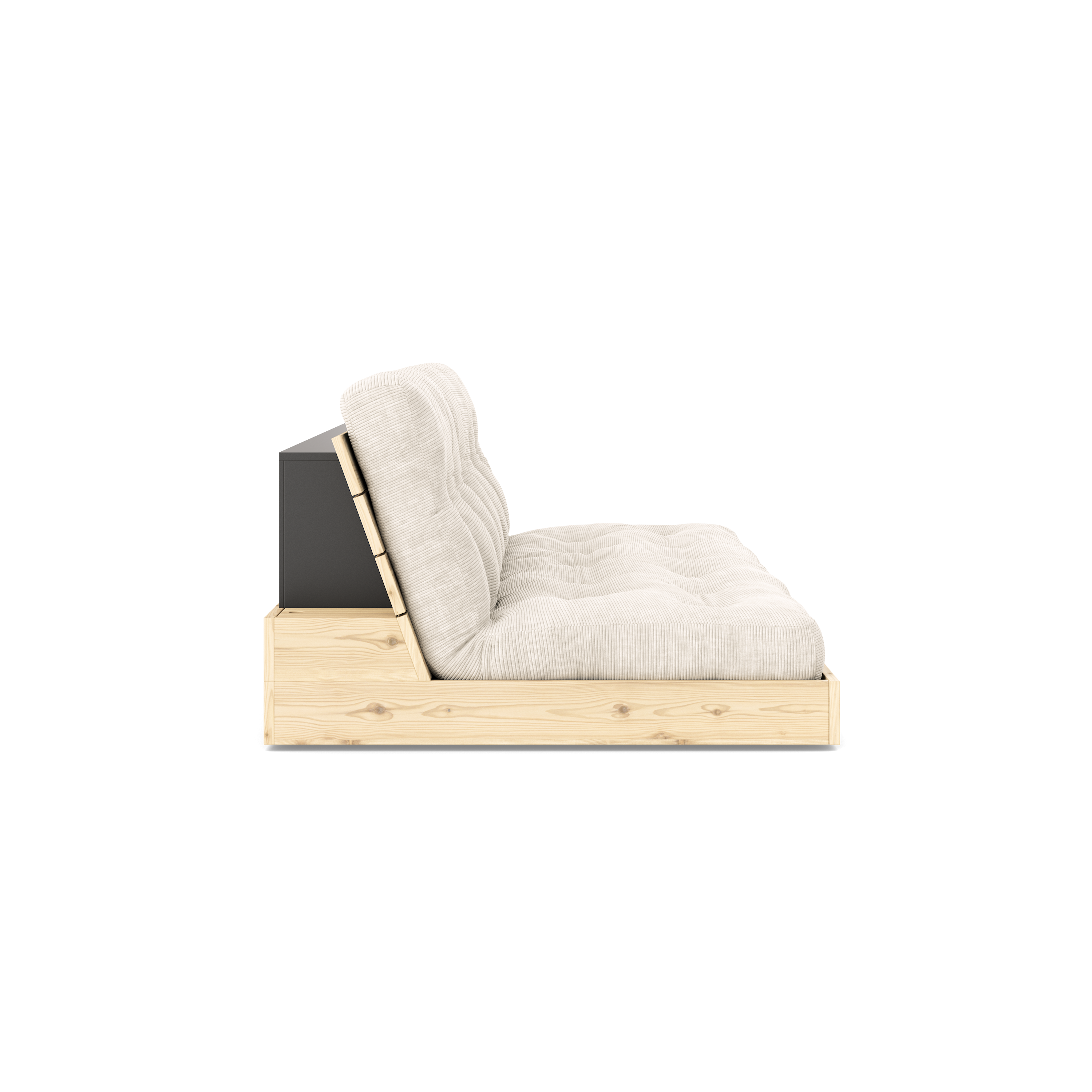 BASE CLEAR LACQUERED W. 5-LAYER MIXED MATTRESS IVORY