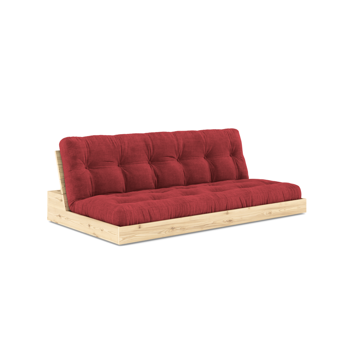 BASE CLEAR LACQUERED W. 5-LAYER MIXED MATTRESS RUBY RED