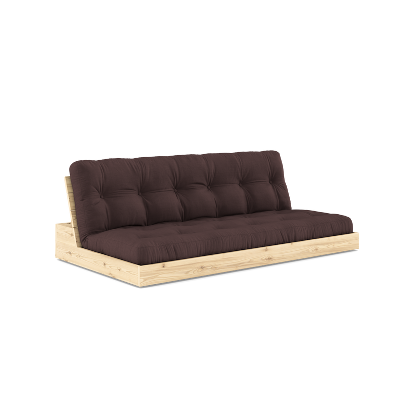 BASE CLEAR LACQUERED W. 5-LAYER MIXED MATTRESS BROWN